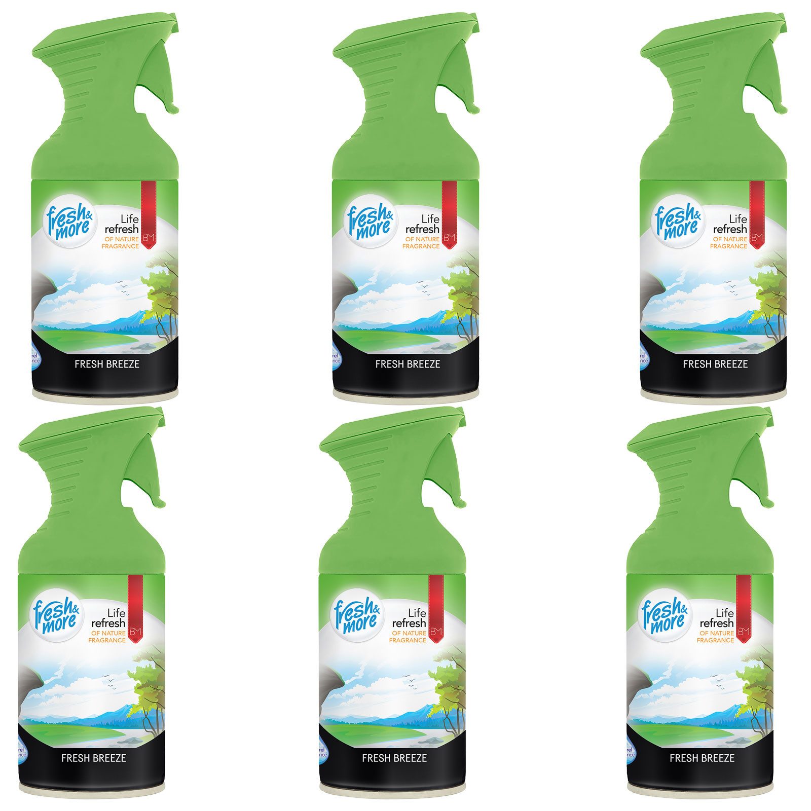 fresh & more Raumduft Spray Lufterfrischer (250ml, 6-St., 6er Pack), Raumerfrischer