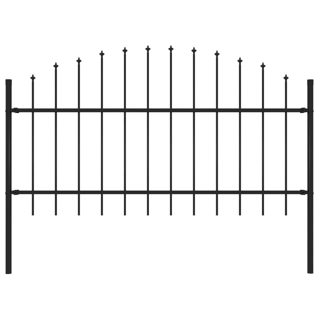 vidaXL Gartenzaun Gartenzaun Woerden mit Speerspitze Stahl 170 x 125 cm Schwarz, (1-St)