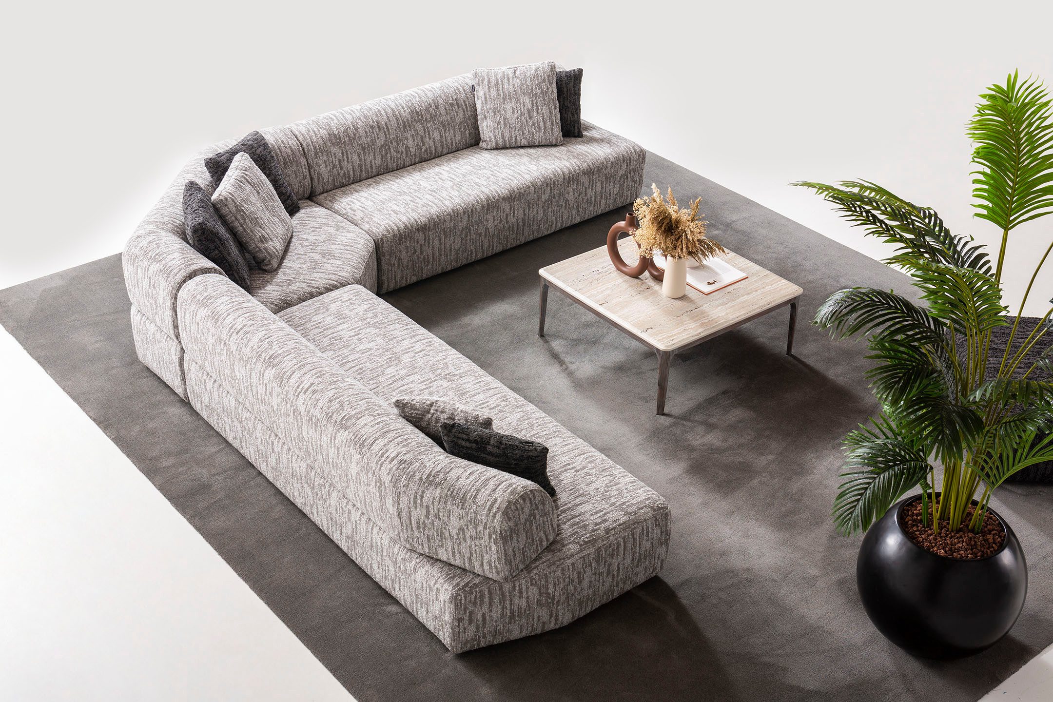 Viva Möbel Sofa TUDOR, L310 x R310 cm, Luxuriöses, flexibles Ecksofa für individuellen Komfort.