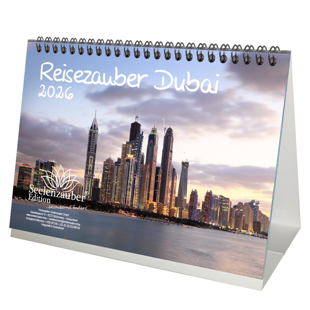Seelenzauber Tischkalender Reisezauber Dubai DIN A5 Tischkalender für 2026 Landschaft Reise Tiere