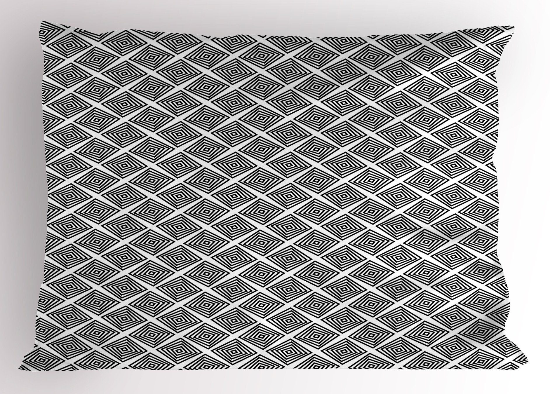 Kissenbezüge Dekorativer Standard King Size Gedruckter Kissenbezug, Abakuhaus (1 Stück), Abstrakt Konzentrische Quadrat-Muster