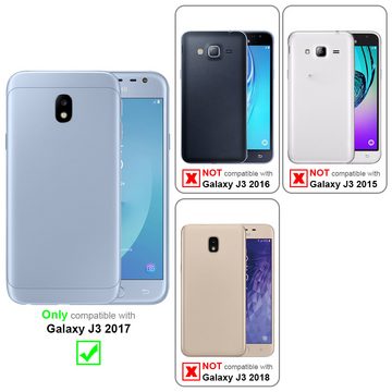 Cadorabo Handyhülle Samsung Galaxy J3 2017 Samsung Galaxy J3 2017, Klappbare Handy Schutzhülle - Hülle - mit Standfunktion und Kartenfach