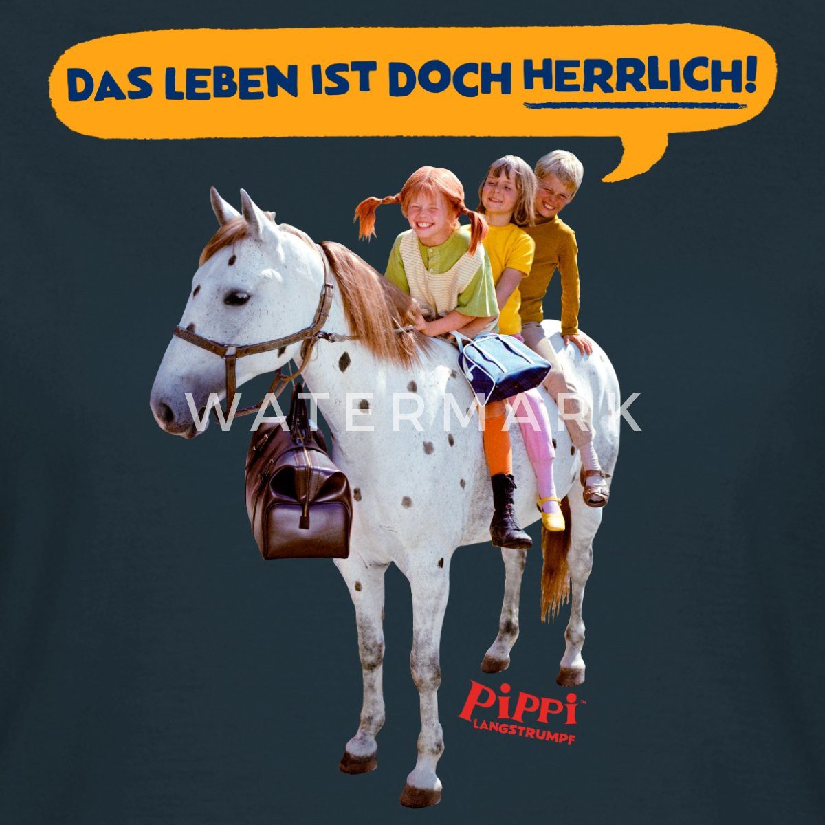 Spreadshirt T-Shirt Pippi Langstrumpf Pippi Mit Tommy Und Annika Frauen T-Shirt (1-tlg) Slim Fit, fällt klein aus