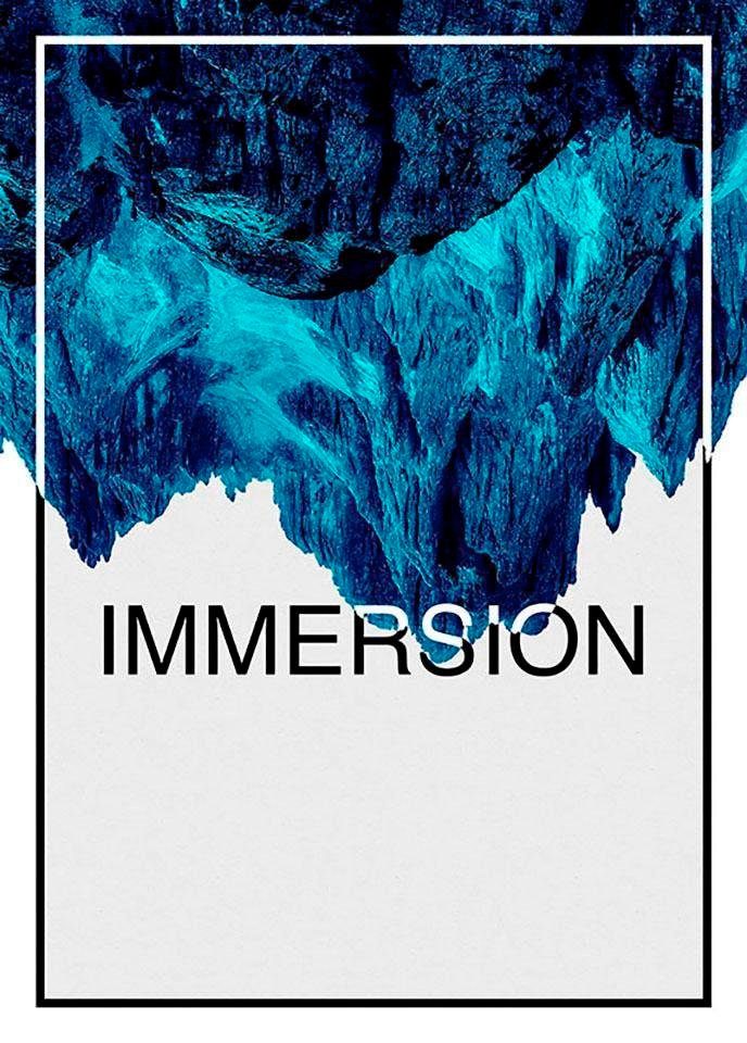 Komar Poster Immersion Blue, Abstrakt, Sprüche & Texte (1 St), Kinderzimmer, Schlafzimmer, Wohnzimmer | Poster