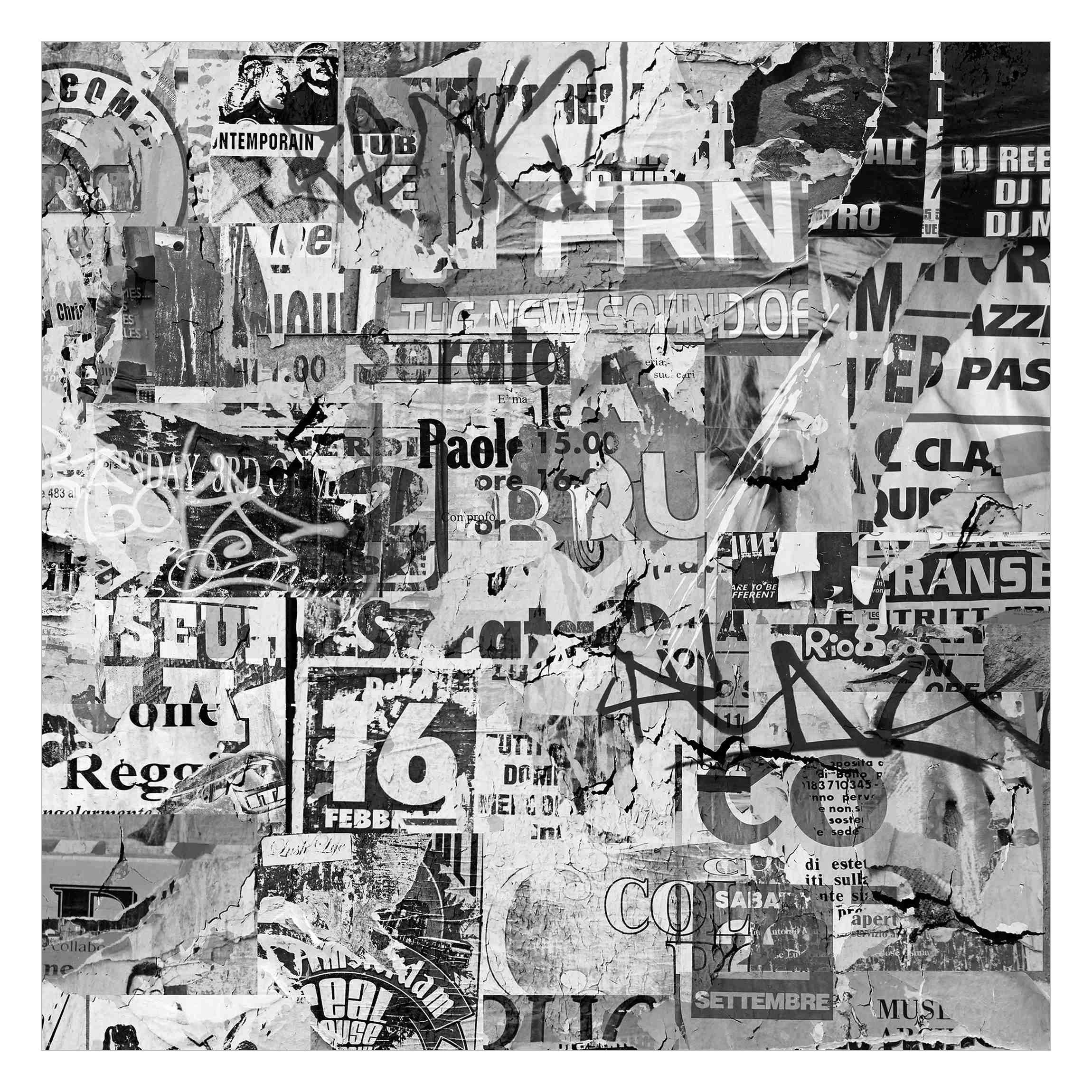Bilderdepot24 Mustertapete Graffiti Optik Alte Plakatwand günstig online kaufen