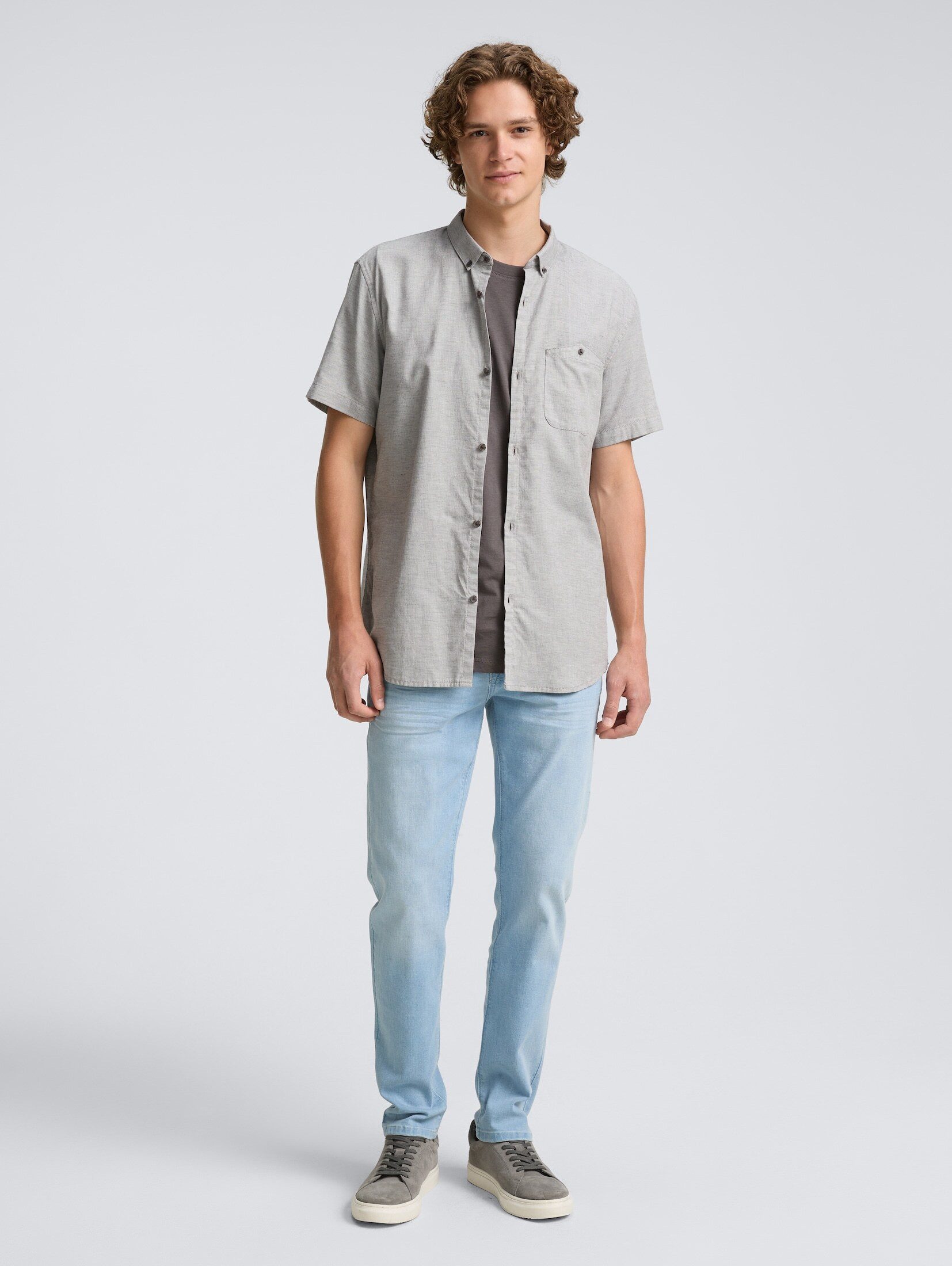 TOM TAILOR Denim Kurzarmhemd Blusen & Shirts Regular Fit Kurzarmhemd mit Brusttasche