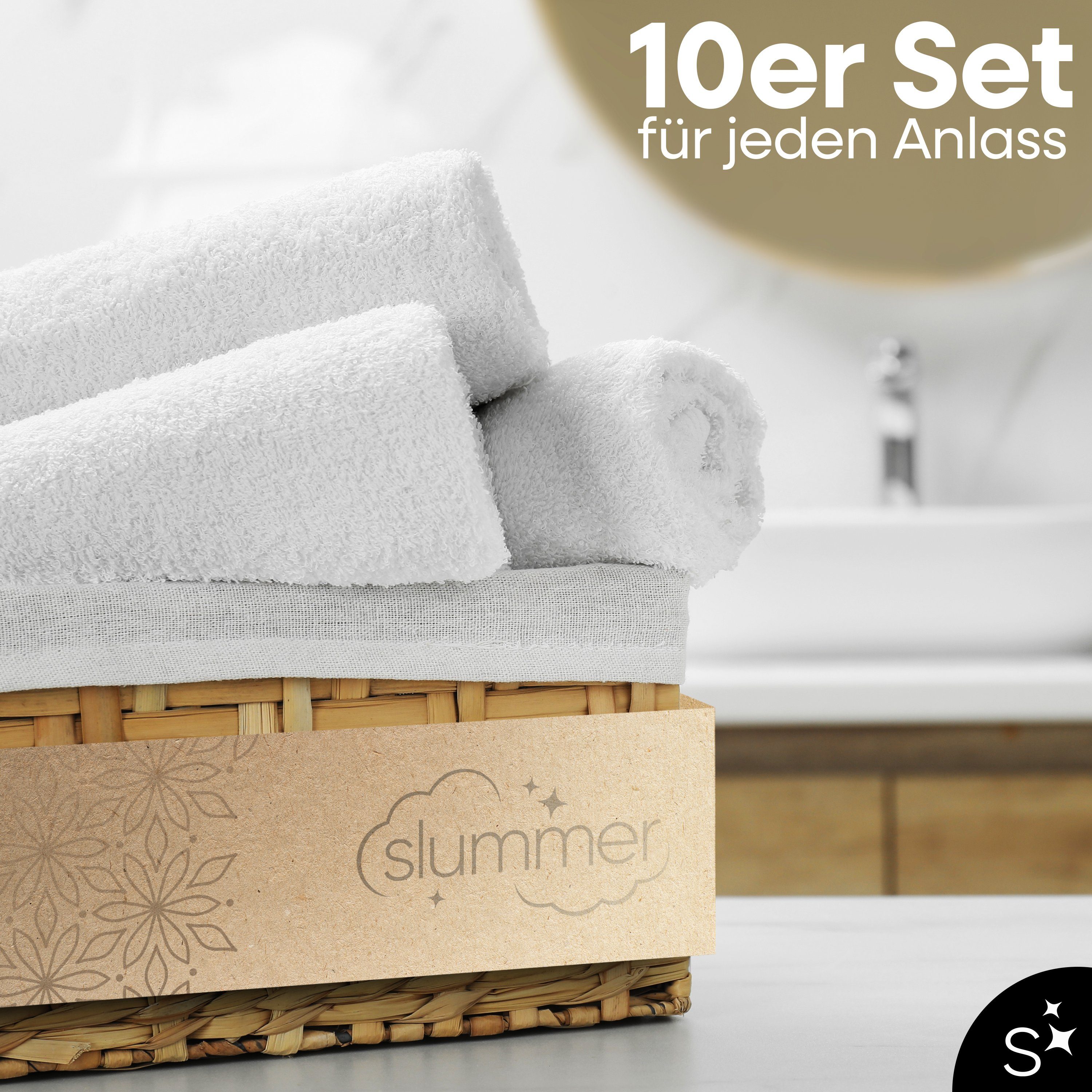 Slummer Seiftuch 10er Set Seiftücher Gästehandtücher 30x30 cm Gesichtshandt günstig online kaufen