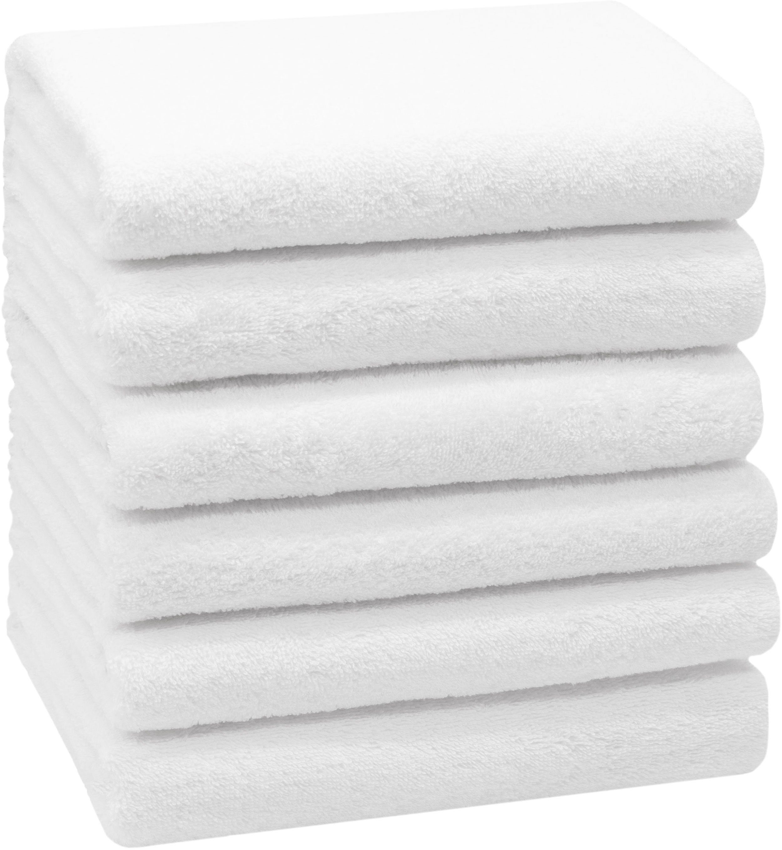 100 ZOLLNER cm, Hotelwäschespezialisten Handtücher, (6-St), 50 vom 100% Walkfrottier weiß Baumwolle, x