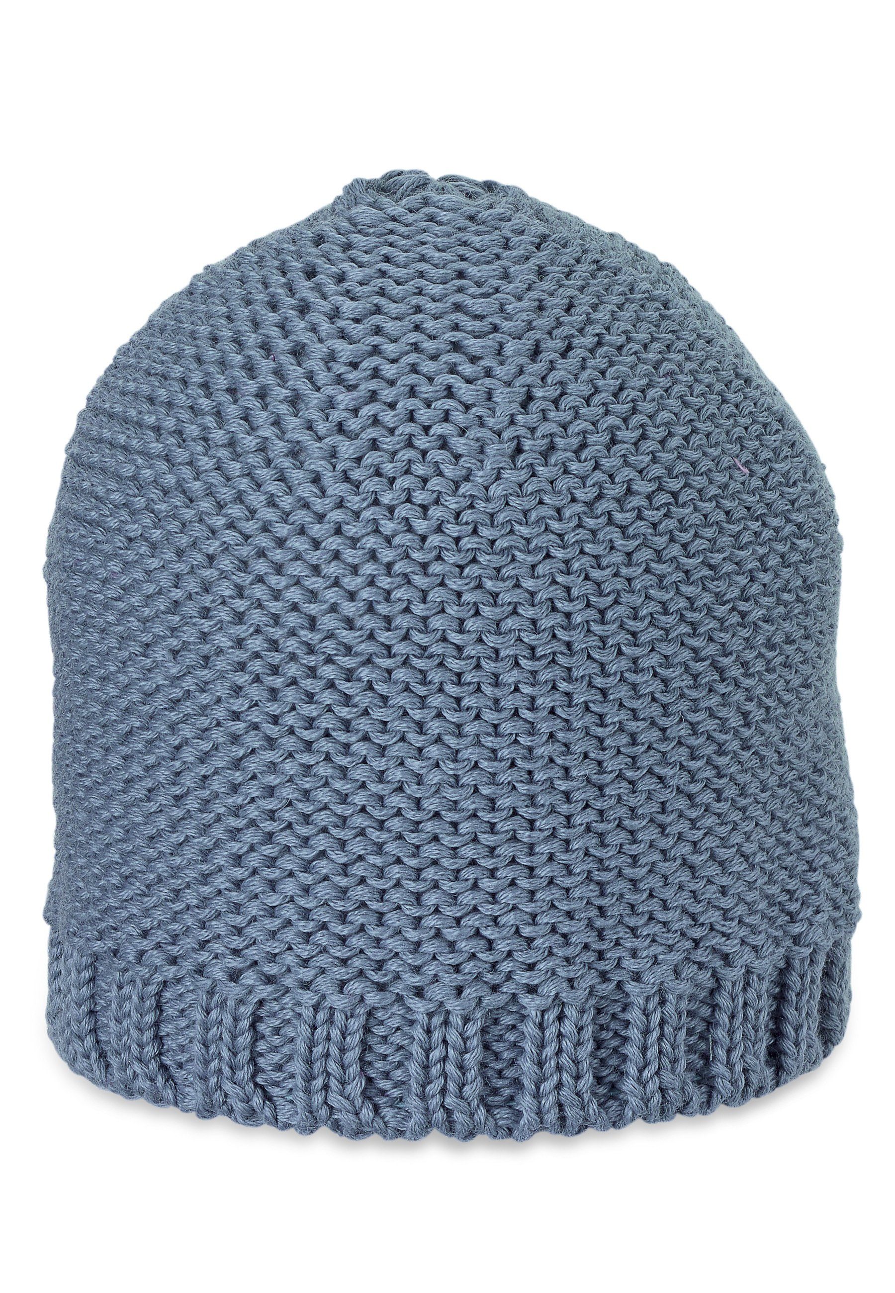 Sterntaler® Strickmütze (1-St) kräftiges Strickmütze uni blau