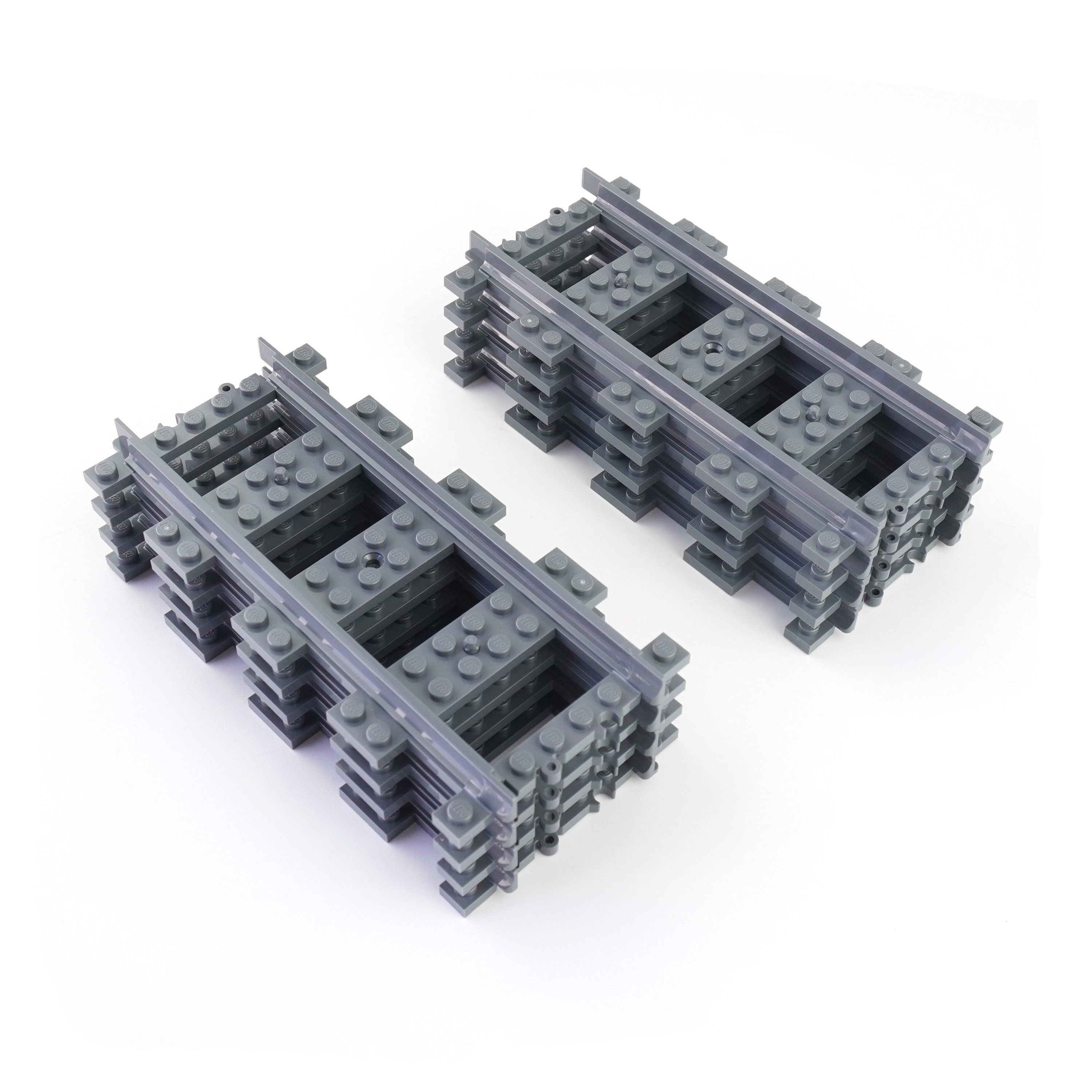 LEGO® LEGO® City Eisenbahn Schienen Gerade Dunkelgrau - 53401 NEU! Menge 10x Spielbausteine, (Bausteine, 10 St., Kreativ-Set), Made in Europe