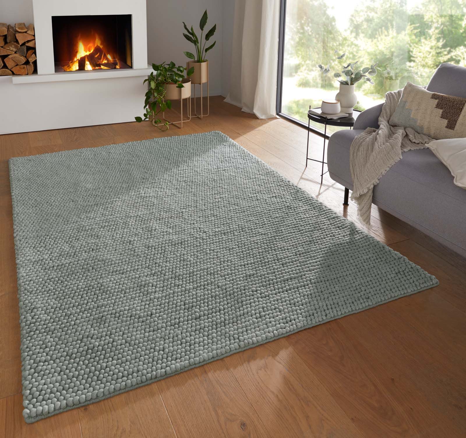 TaraCarpet Wollteppich TaraCarpet Bubble Moderner Schlingenteppich günstig online kaufen