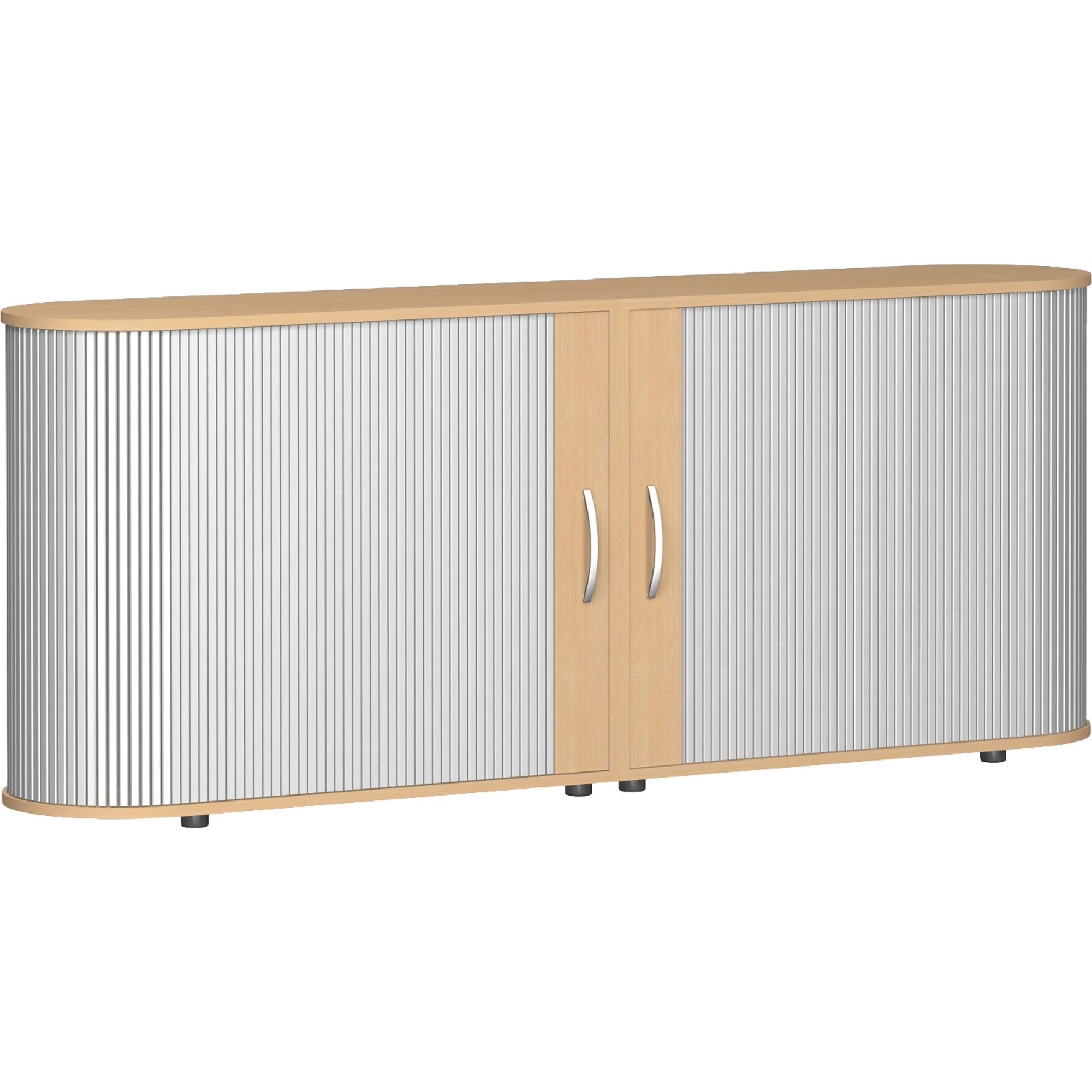 geramöbel Aktenschrank Rollladenschrank Flex S-382104-SB 2OH 200x80x40cm buche/silber