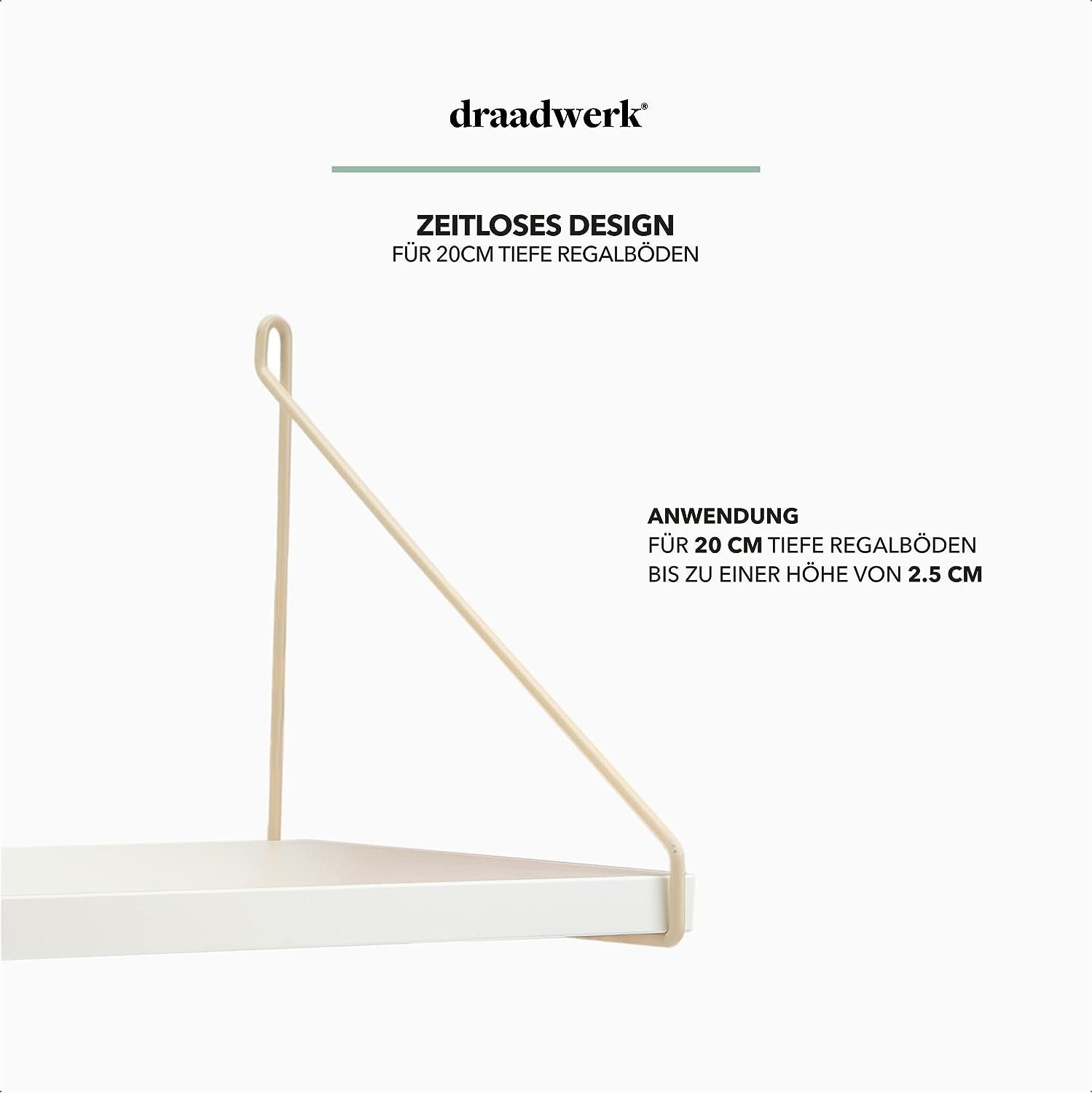 draadwerk® Wandregalhalter 2er Set Regalträger Draht Metall, Für 20-25cm Wandregale Halterung, 2-tlg. – Bild 5 von 5