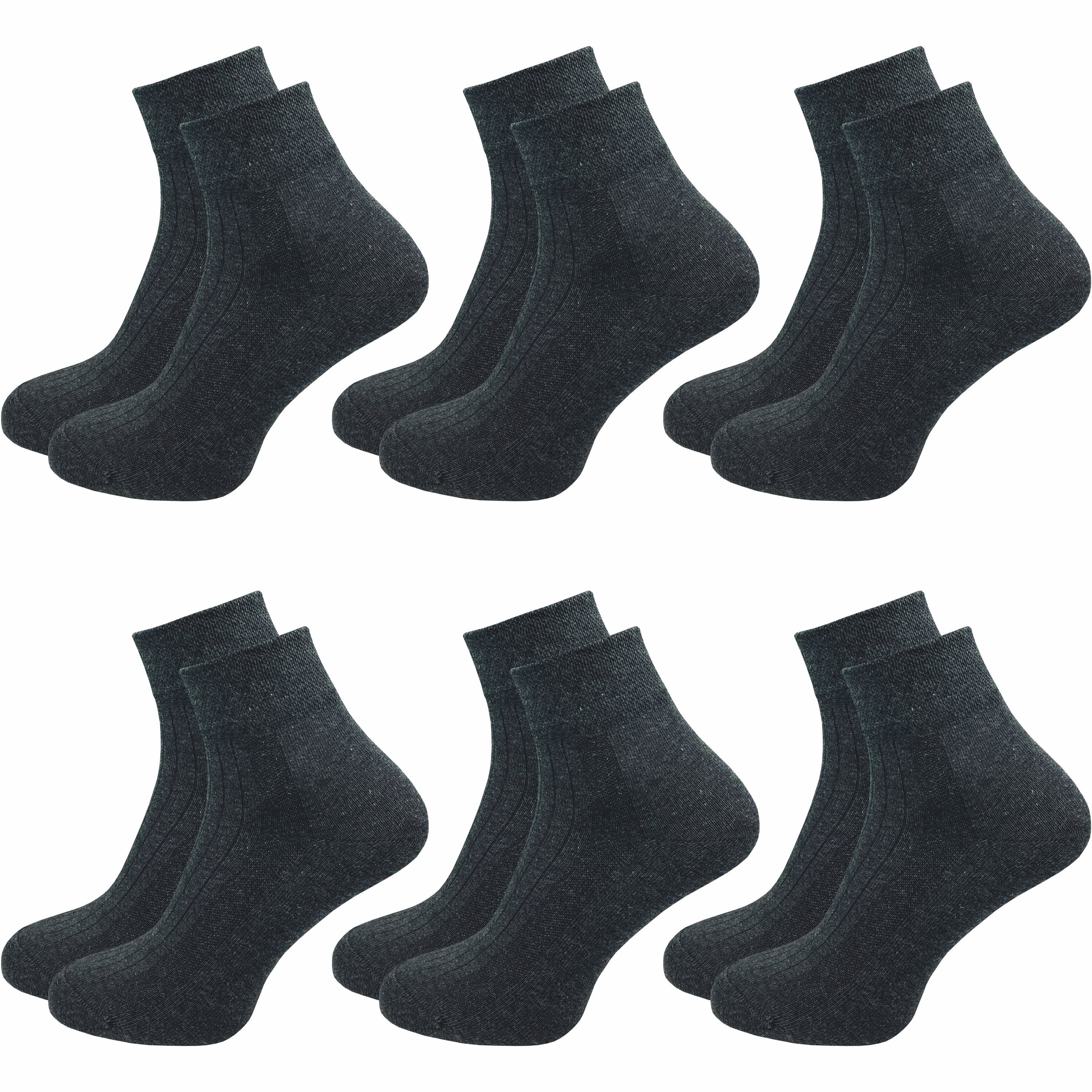 GAWILO Diabetikersocken für Damen ohne Breiter Venensocke Gummibund Naht weicher grau weiß, & (6 in farbig am ohne Piquet-Strick aus & Baumwolle Komfortbund, Paar) schwarz