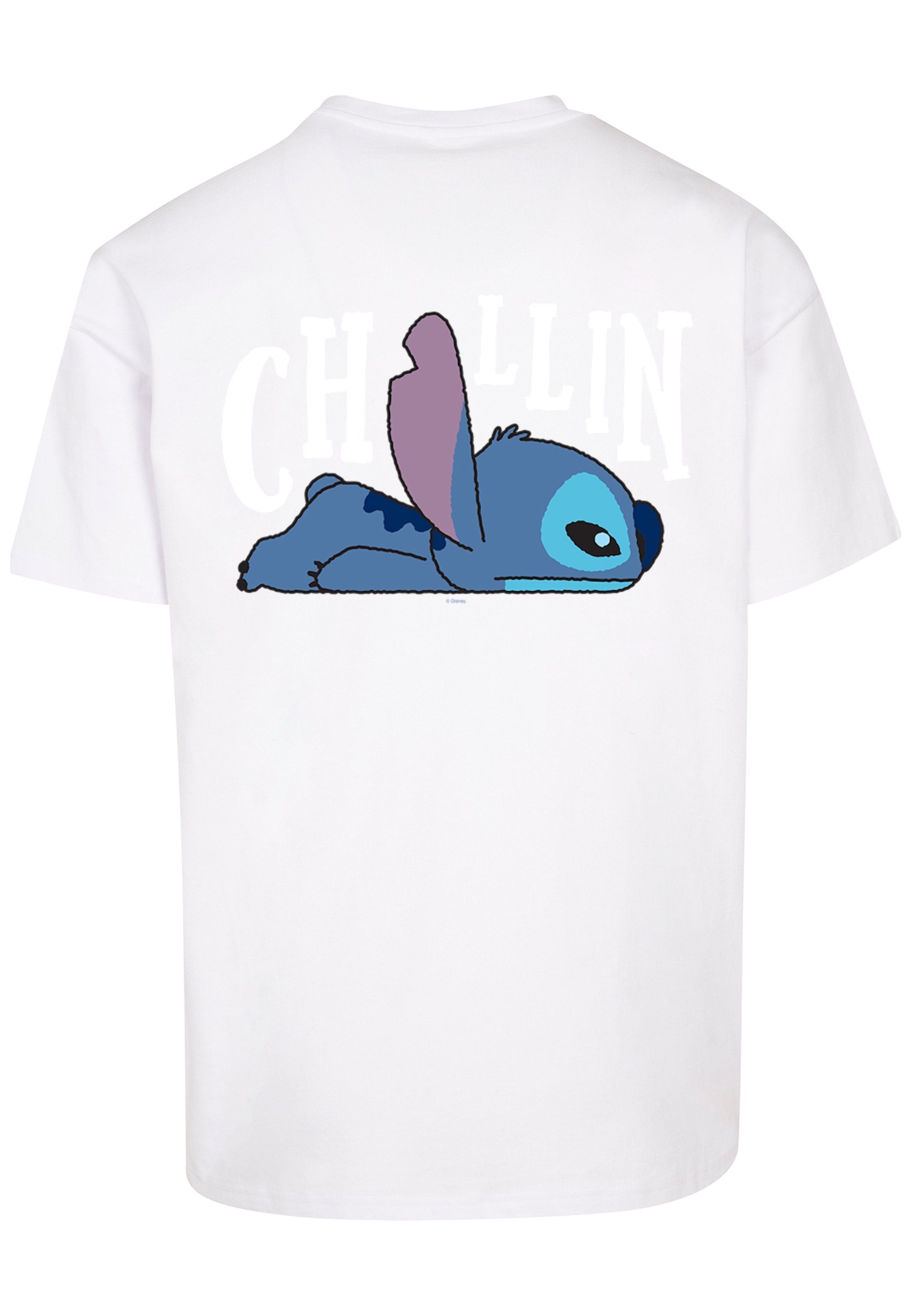 And Backside Print Print Stitch weiß Lilo Disney Breast Stitch T-Shirt F4NT4STIC