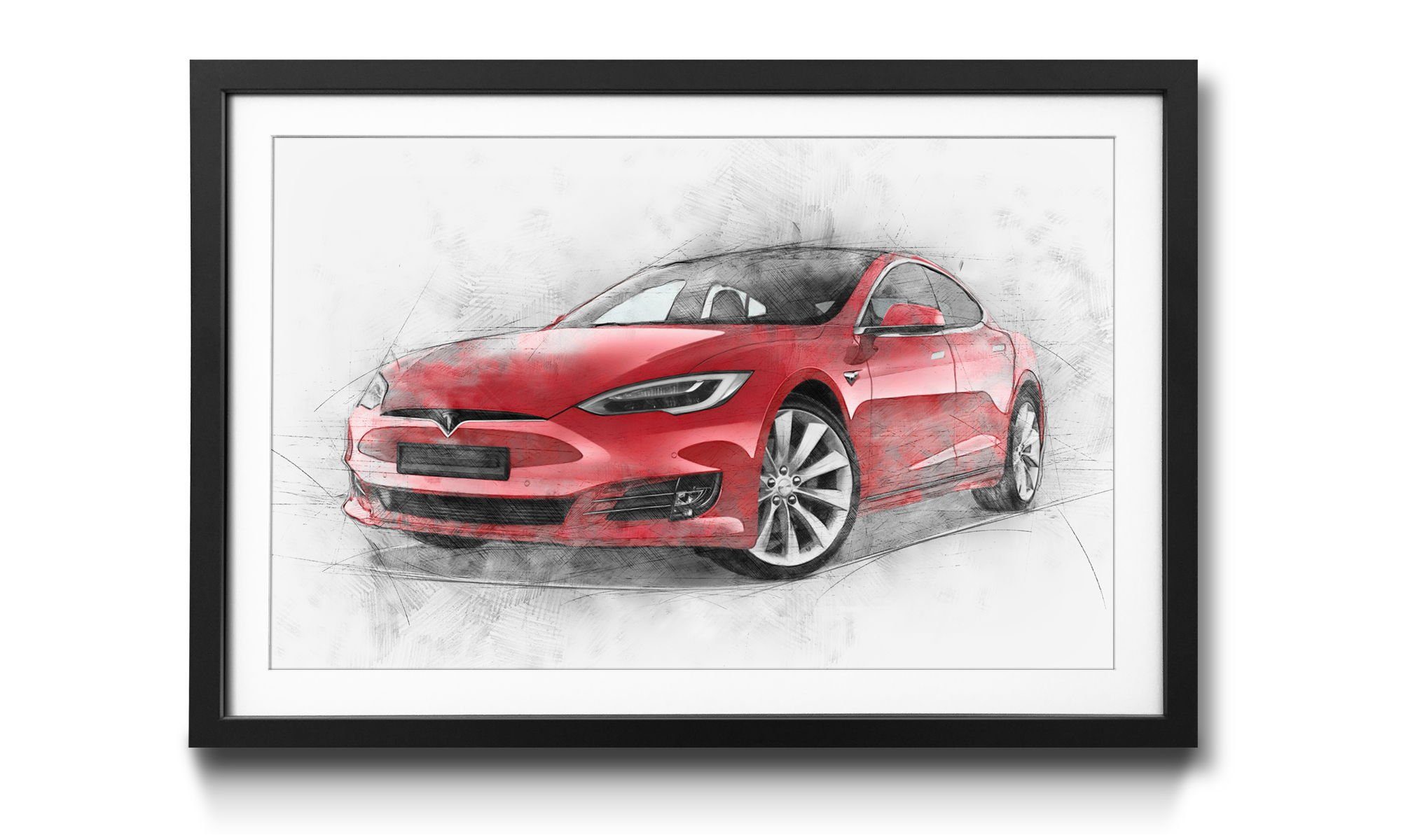 in Auto, WandbilderXXL Größen Line, Rahmen mit Red Wandbild, erhältlich 4 Bild