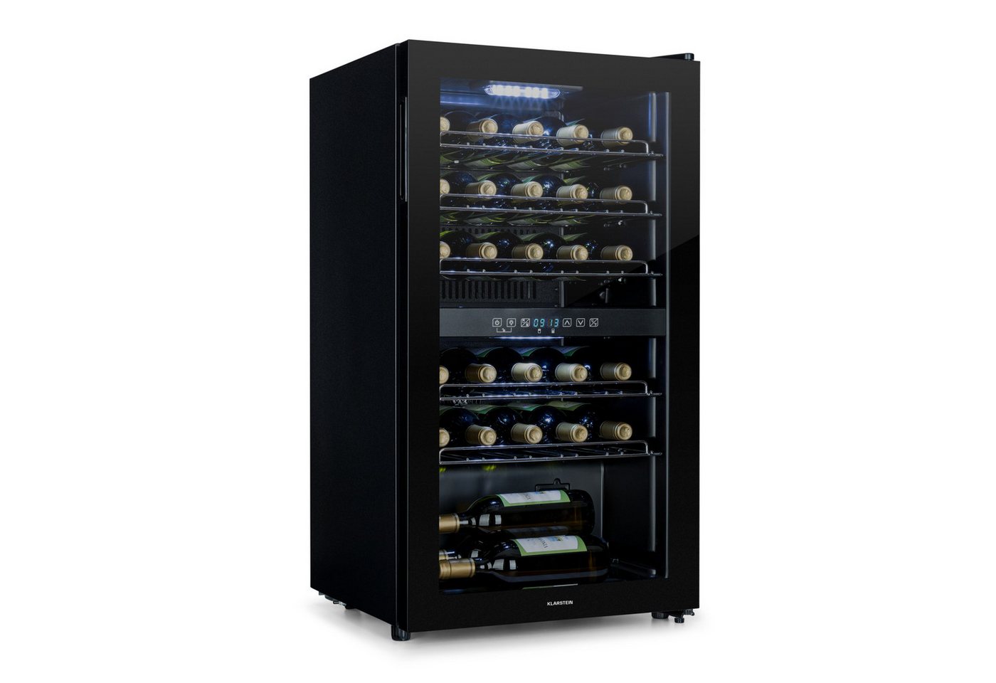 Klarstein Weinkühlschrank Shiraz 29 Duo Weinkühlschrank 2 Zonen 29 Flaschen 80L 5-22°C Touch, für 29 Standardflaschen á 0,75l,2 Zonen Wein Flaschenkühlschrank Weintemperierschrank Weinschrank