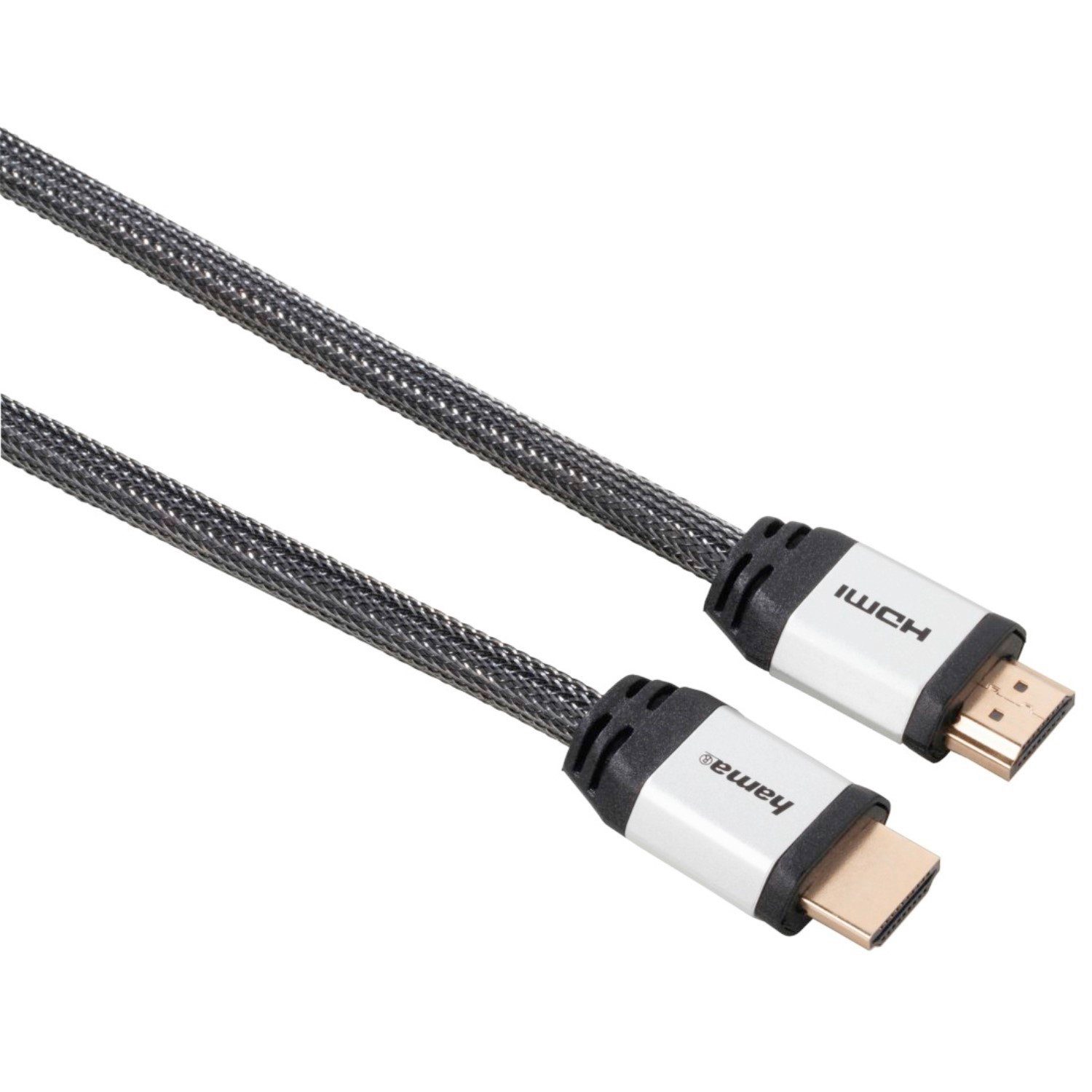 Hama HQ High-Speed HDMI-Kabel 1,5m 2.0b HDMI-Kabel, HDMI, (150 cm), Gewebe-Mantel vergoldete Metall-Stecker 4K UHD HD TV HDR 3D Full-HD