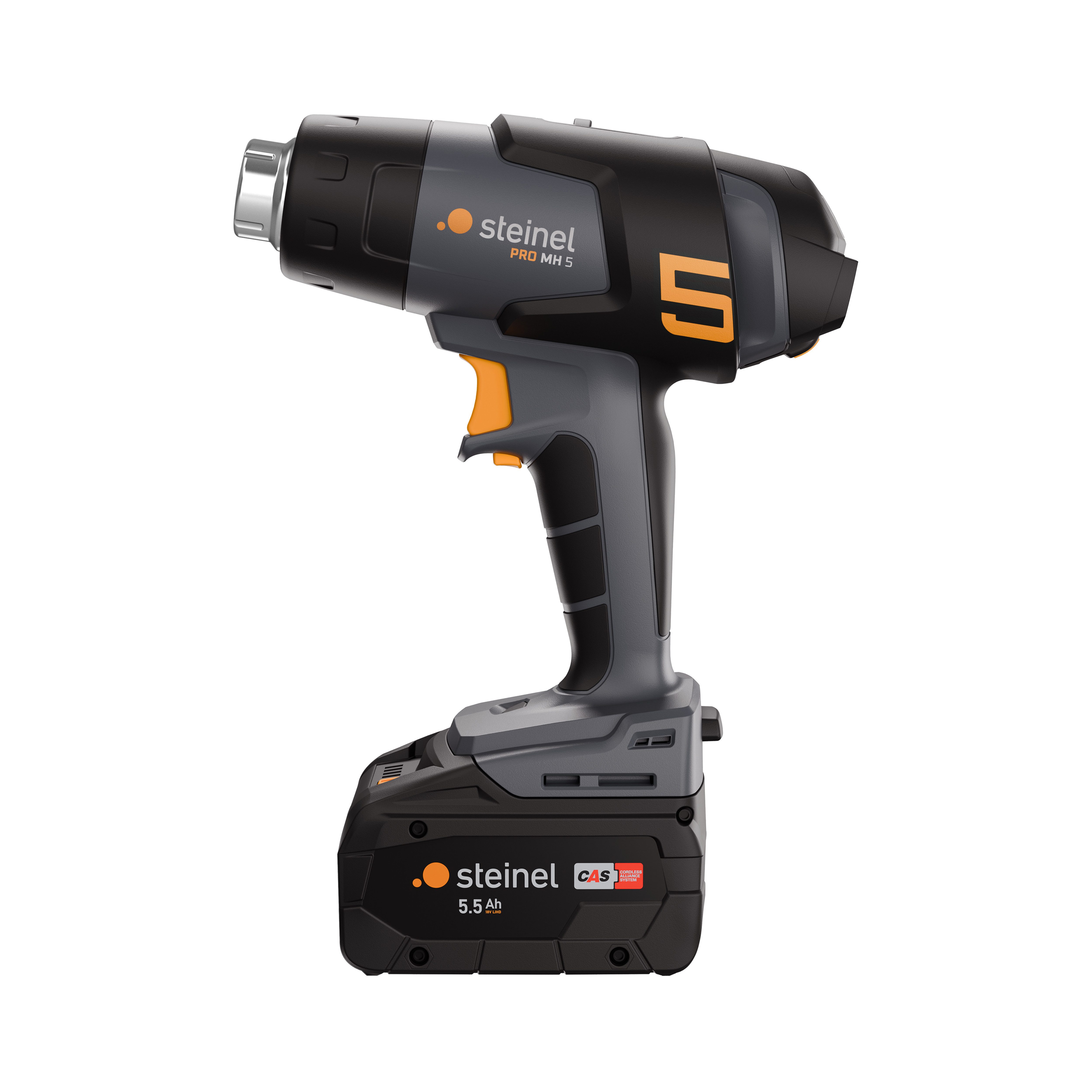steinel Akku-Heißluftgebläse mobile heat MH5, bis max. 500,00 °C, 18 V Profi-Heißluftgebläse mit Koffer, LCD-Display, inkl. Akku