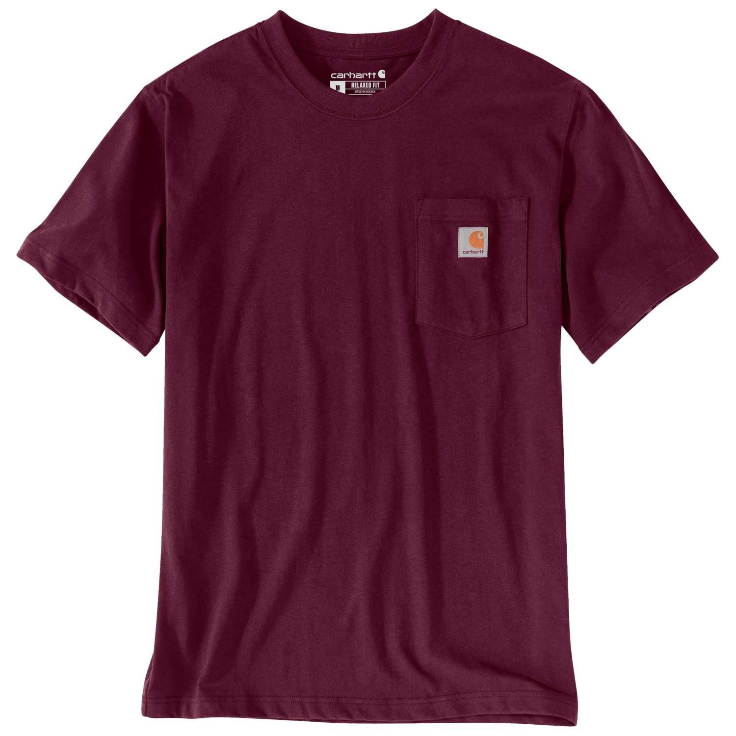 Carhartt Rundhalsshirt Carhartt K87 POCKET S/S T-SHIRT 103296 (1-tlg) Brusttasche mit Logo port | T-Shirts