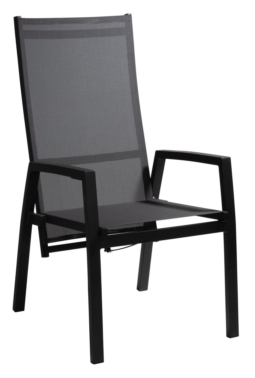 Outdoor Gartenstuhl KARRATHA, Alu, Anthrazit, Grau, verstellbar, stapelbar, Textilen