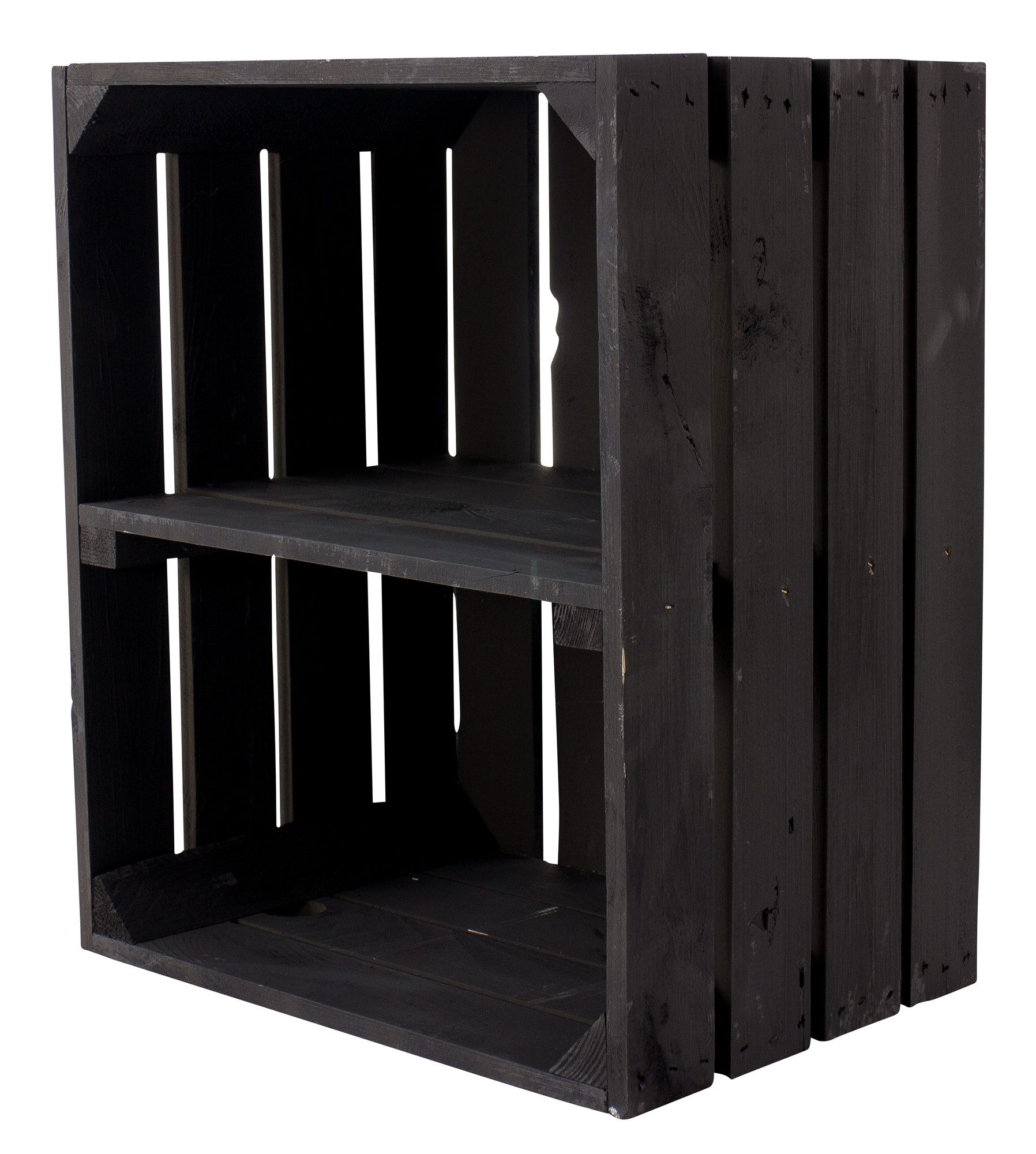 Kistenkolli Altes Land Allzweckkiste Holzkiste Johanna schwarz Quer (Spar-Set, 1er Set)