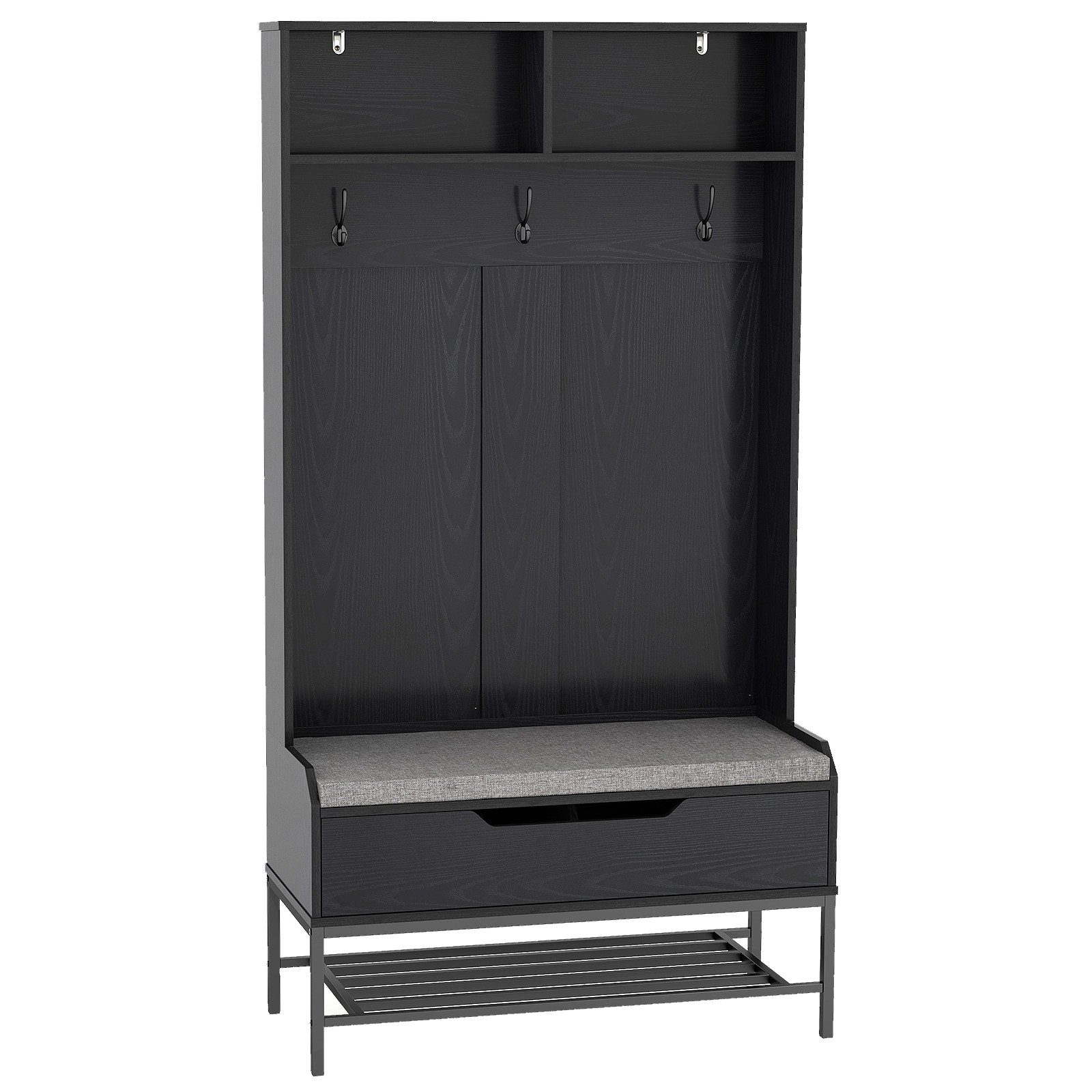KOMFOTTEU Kleiderständer, Garderobenständer mit Sitzbank, 3 Haken & Abalgen günstig online kaufen