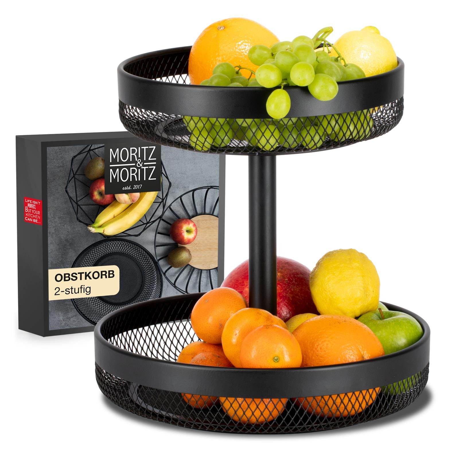 Moritz & Moritz Obstkorb Etagere Rund Schwarz