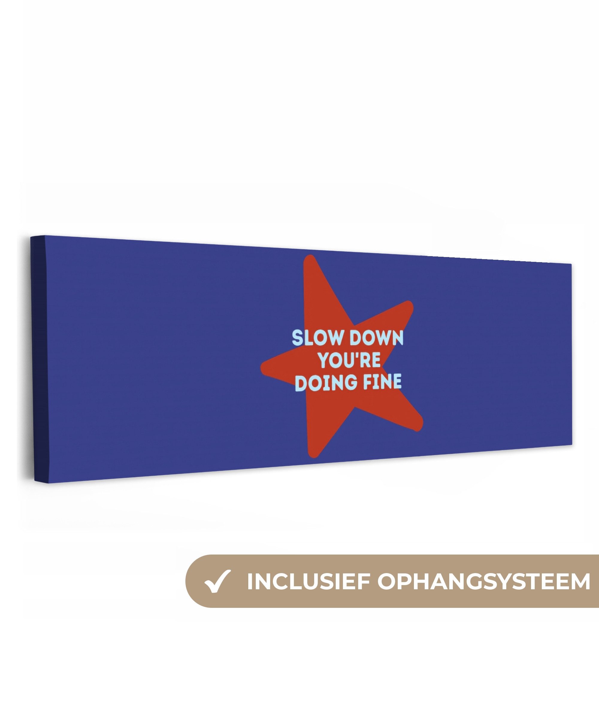 OneMillionCanvasses® Leinwandbild Panorama Langsam, du machst das gut - Star - Blue, Fotodruck (1 St), Wandbild, Deko Schlafzimmer Wohnzimmer Flur 60x20 cm
