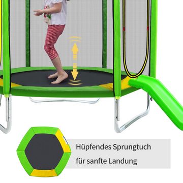 HEYHIPPO Kindertrampolin 7ft Kindertrampolin mit Rutsche, mit Sicherheitsnetz, grün, (schlagfeste Plane, Federmatte, geeignet für Garten und Spielplatz), Wohnzimmer, PVC+PE+Edelstahl