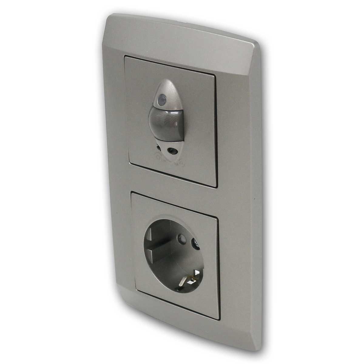 TEM Bewegungsmelder LOGIQ Bewegungsmelder IR mit Steckdose titan