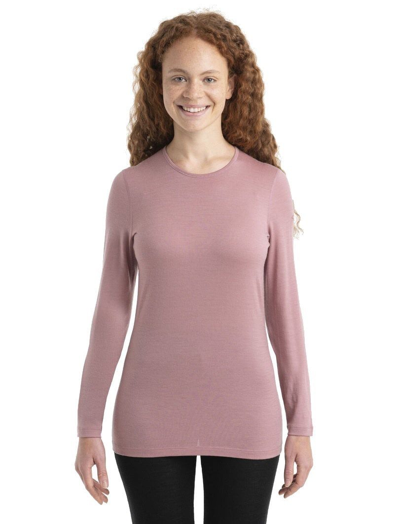 Icebreaker Langarmshirt Unterwäsche 200 Oasis LS Crewe - Merinowolle, enganliegend