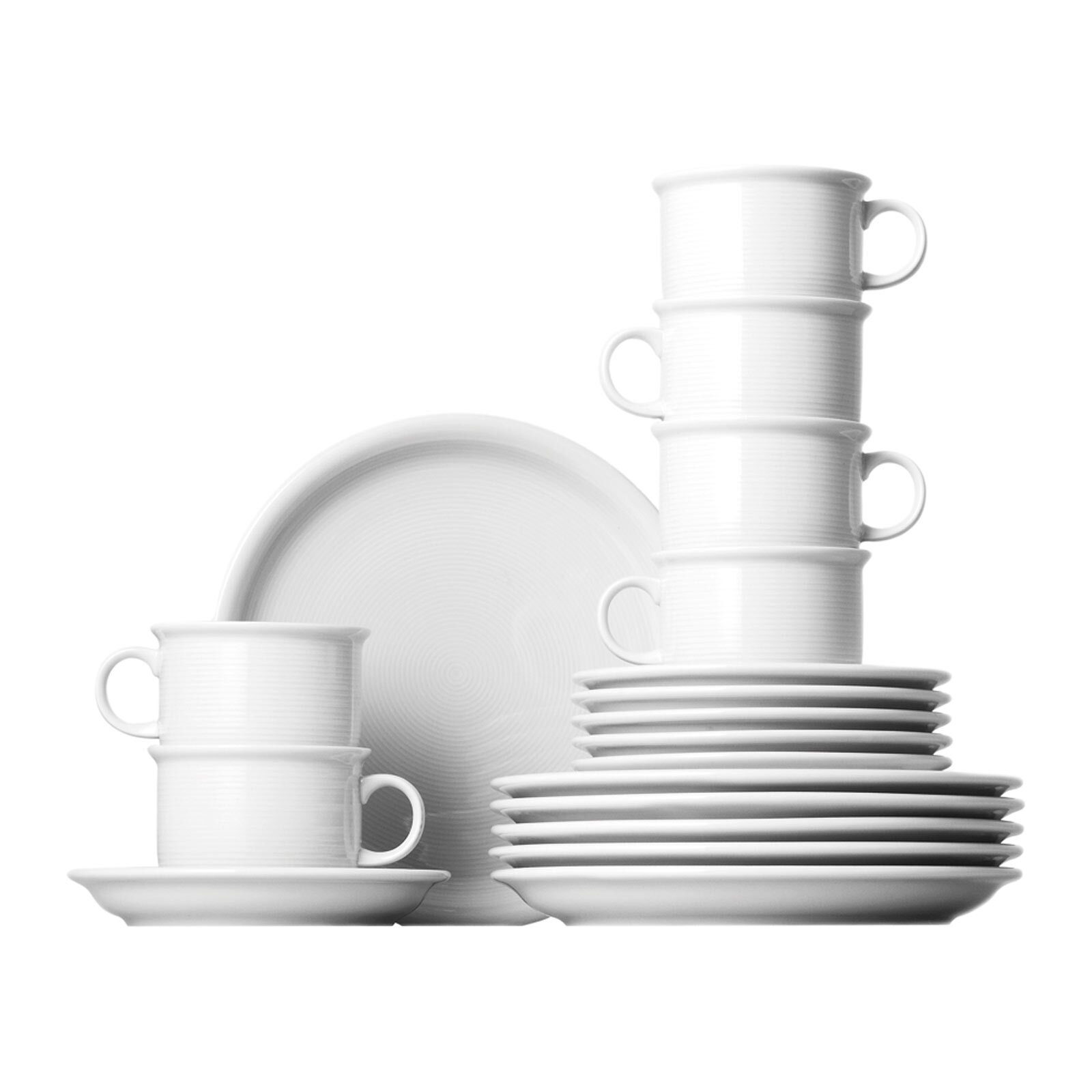 Thomas Porzellan Kombiservice Trend Weiss Kaffeeset 18er Set (18-tlg), Porzellan