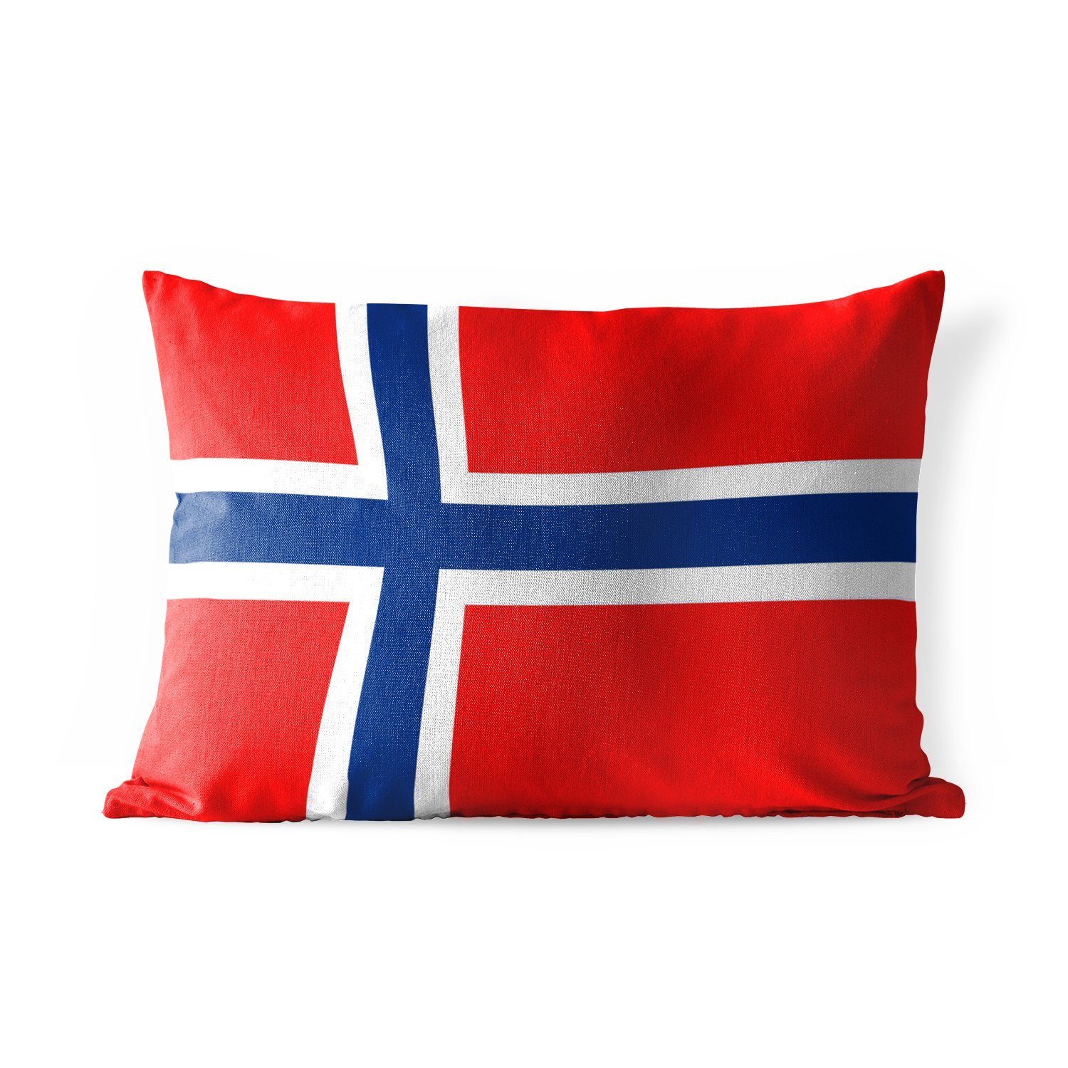MuchoWow Dekokissen Bild der Flagge von Norwegen, Outdoor-Dekorationskissen, Polyester, Dekokissenbezug, Kissenhülle