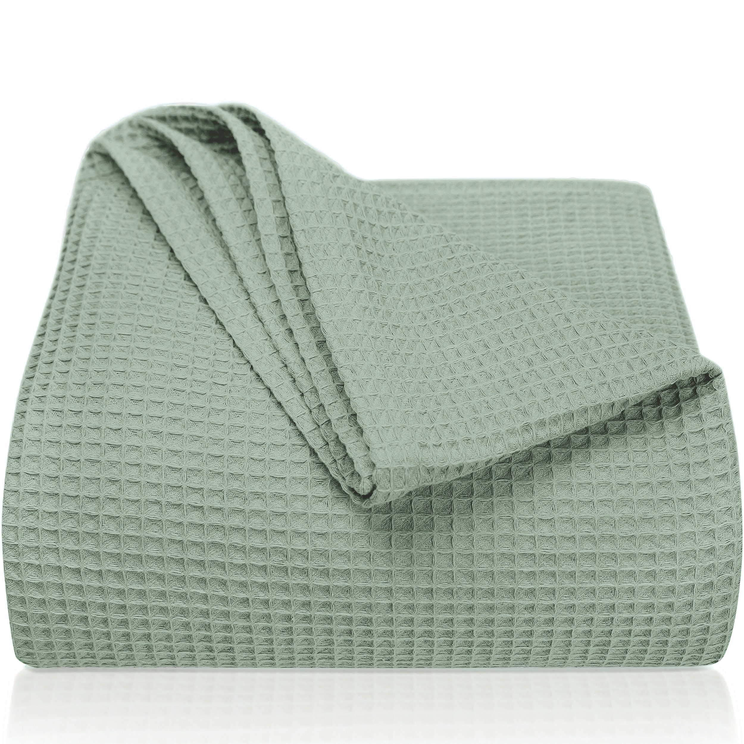 Laynenburg Tagesdecke Waffelpique aus 100% Baumwolle – Baumwolldecke, Kuscheldecke, Wohndecke als Sommerdecke, Bett-Überwurf, Couch-Überwurf, Sofa-Decke