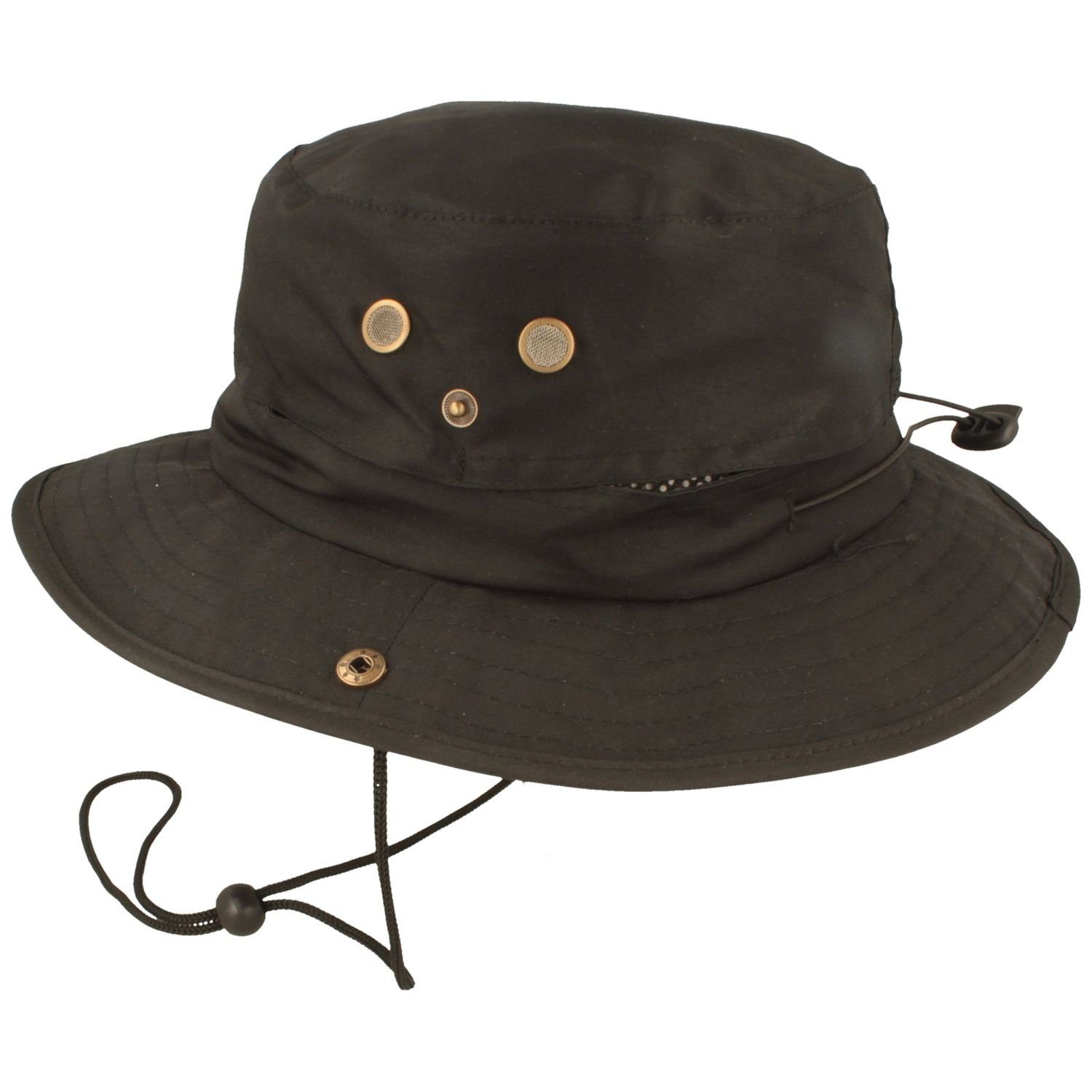 40+ Breiter UV Kinnband Fischerhut Lüftungsschlitzen Fischerhut und schwarz
