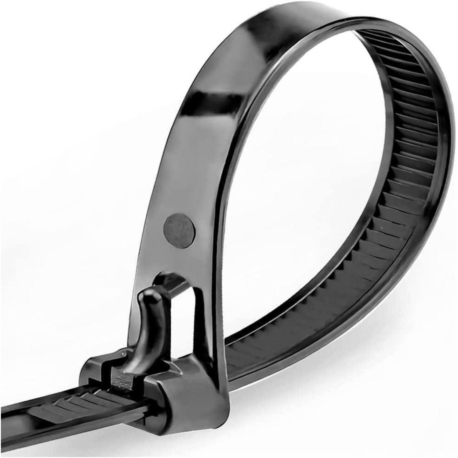 LuxusKollektion Kabelbinder Kabelbinder wiederverschließbar Schwarz 200mm 7.6mm