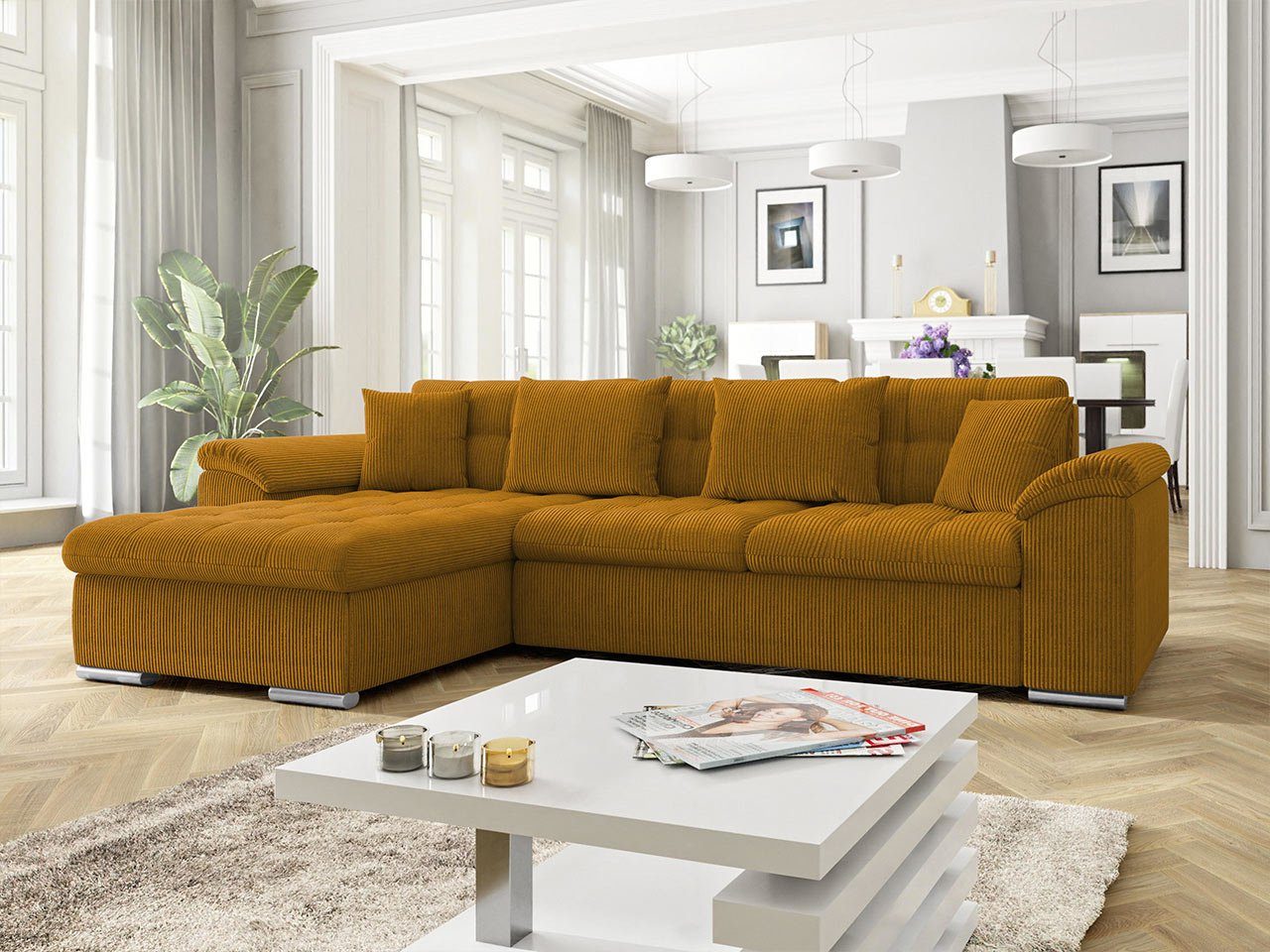 MIRJAN24 Ecksofa Diana Cord, mit Bettkasten günstig online kaufen