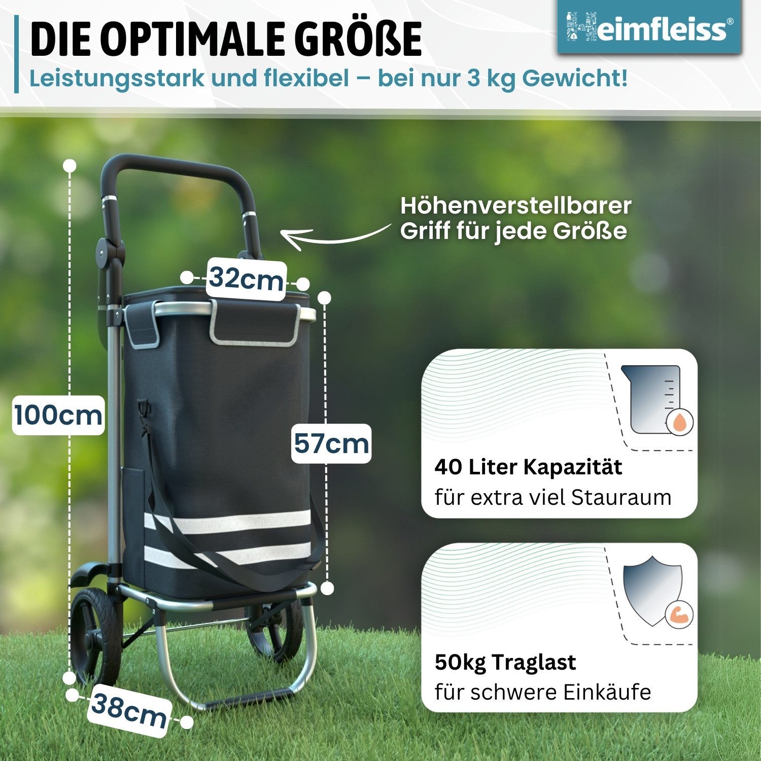 Heimfleiss® Einkaufstrolley Klappbarer Einkaufstrolley mit Kühlfach günstig online kaufen
