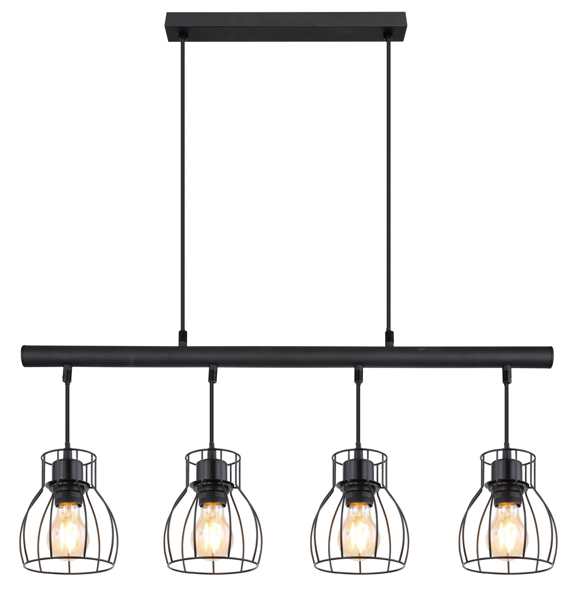GLOBO LIGHTING LED-Hängeleuchte, Leuchtmittel inklusive, Warmweiß, Hängeleuchte Industrial schwarz Hängelampe Vintage Pendelleuchte