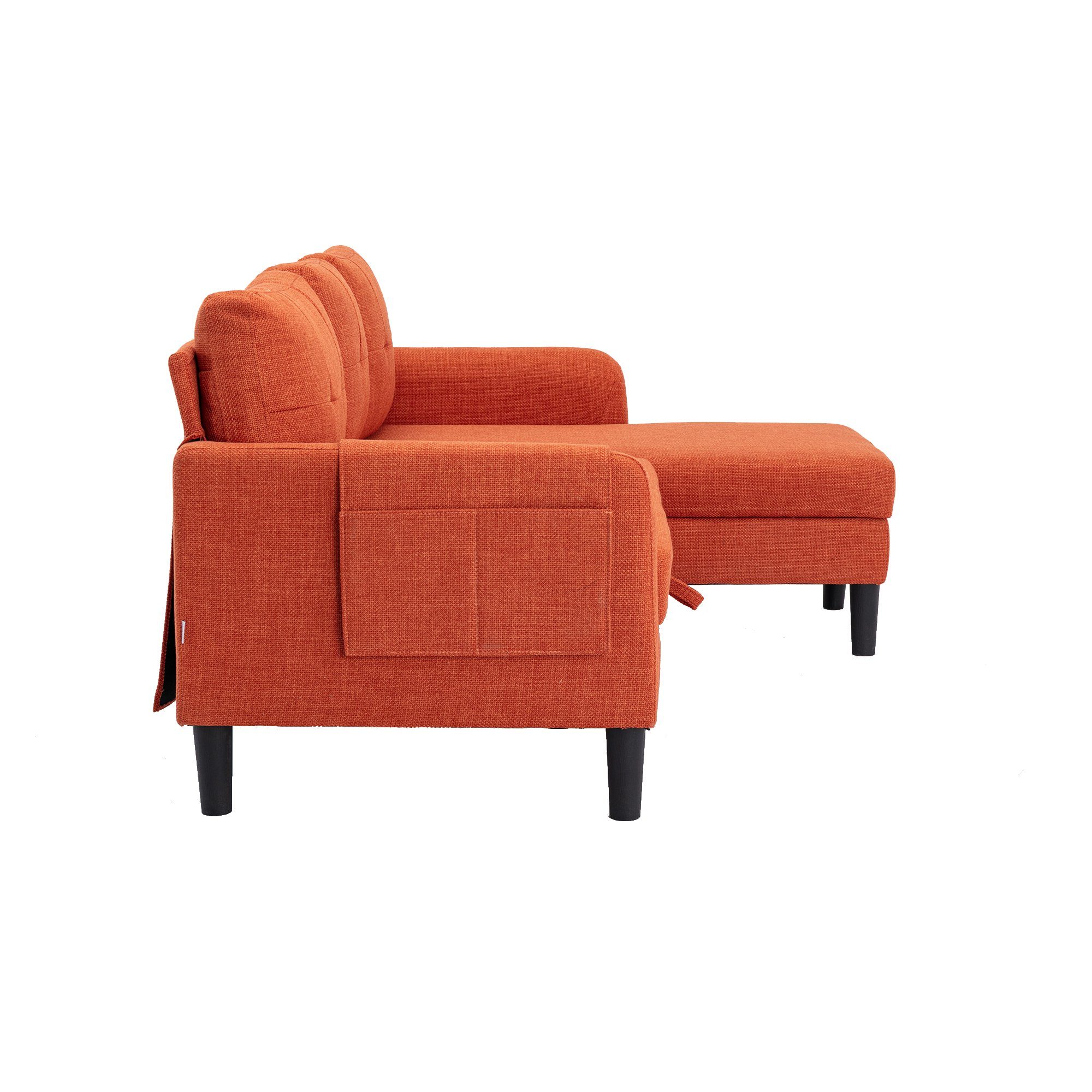 Celya Stauraum mit Sektionssofa Schlafsofa, Chaise Ecksofa Sektionssofa Orange