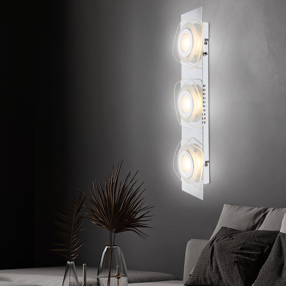 Globo LED Wandleuchte, LED-Leuchtmittel fest verbaut, Warmweiß, Wandlampe Wandleuchte LED Flurlampe Wohnzimmerlampe 3 flammig L 46 cm