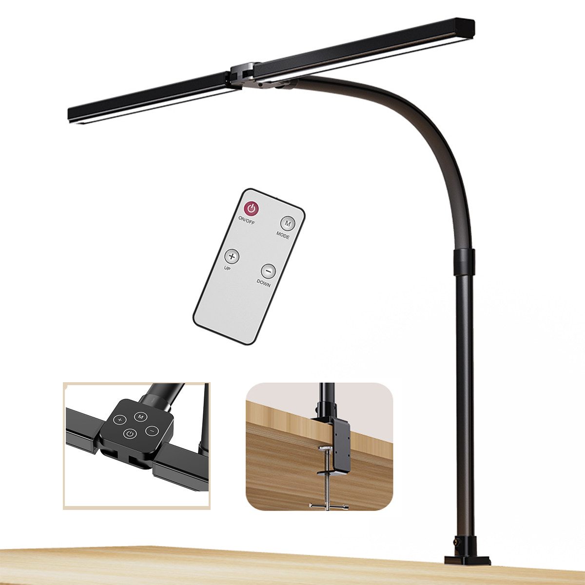 Nivzo Schreibtischlampe Doppelkopf 24W 80CM LED günstig online kaufen