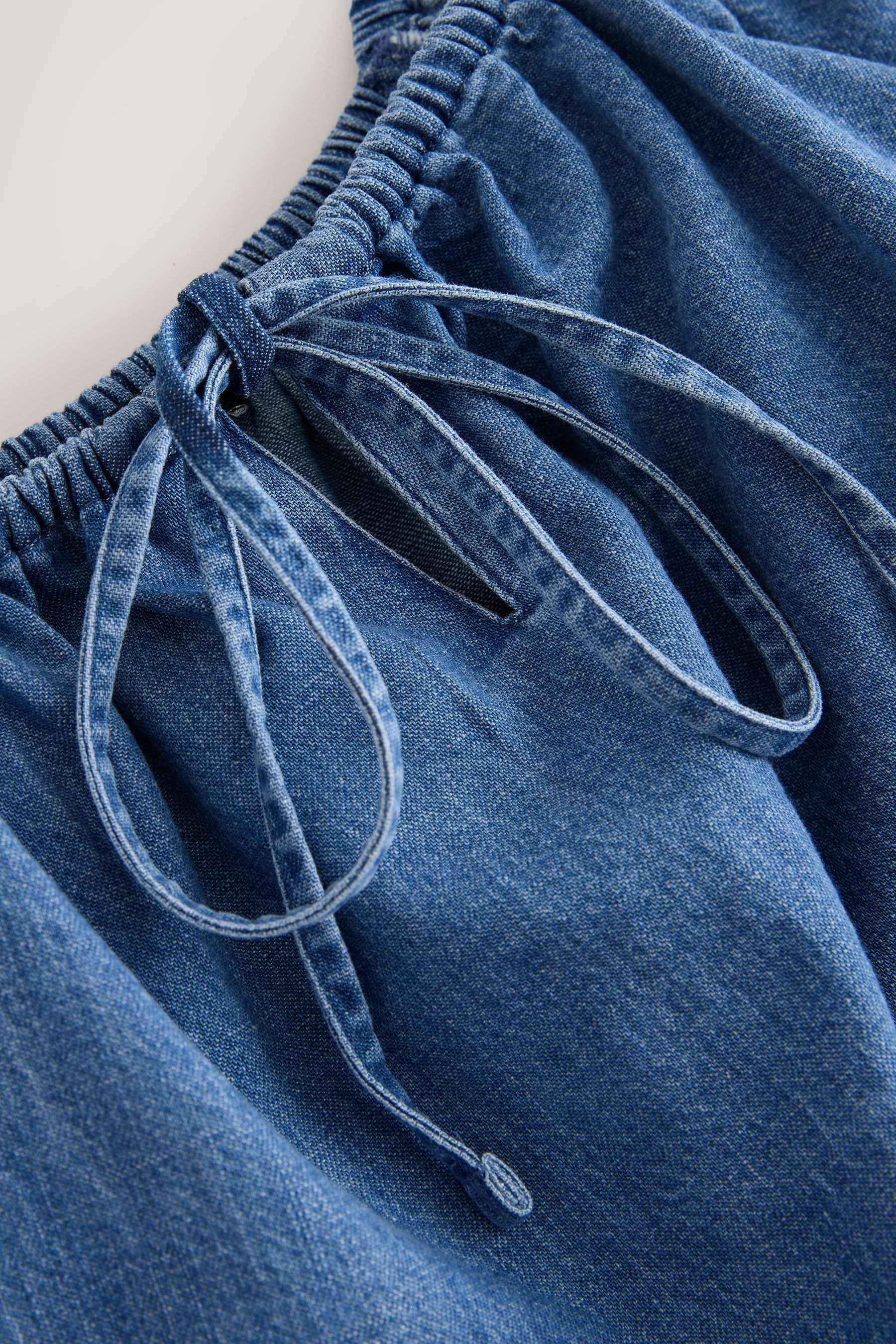 Next Jeansbluse Leichte Denimbluse mit Puffärmeln (1-tlg) – Bild 4 von 5