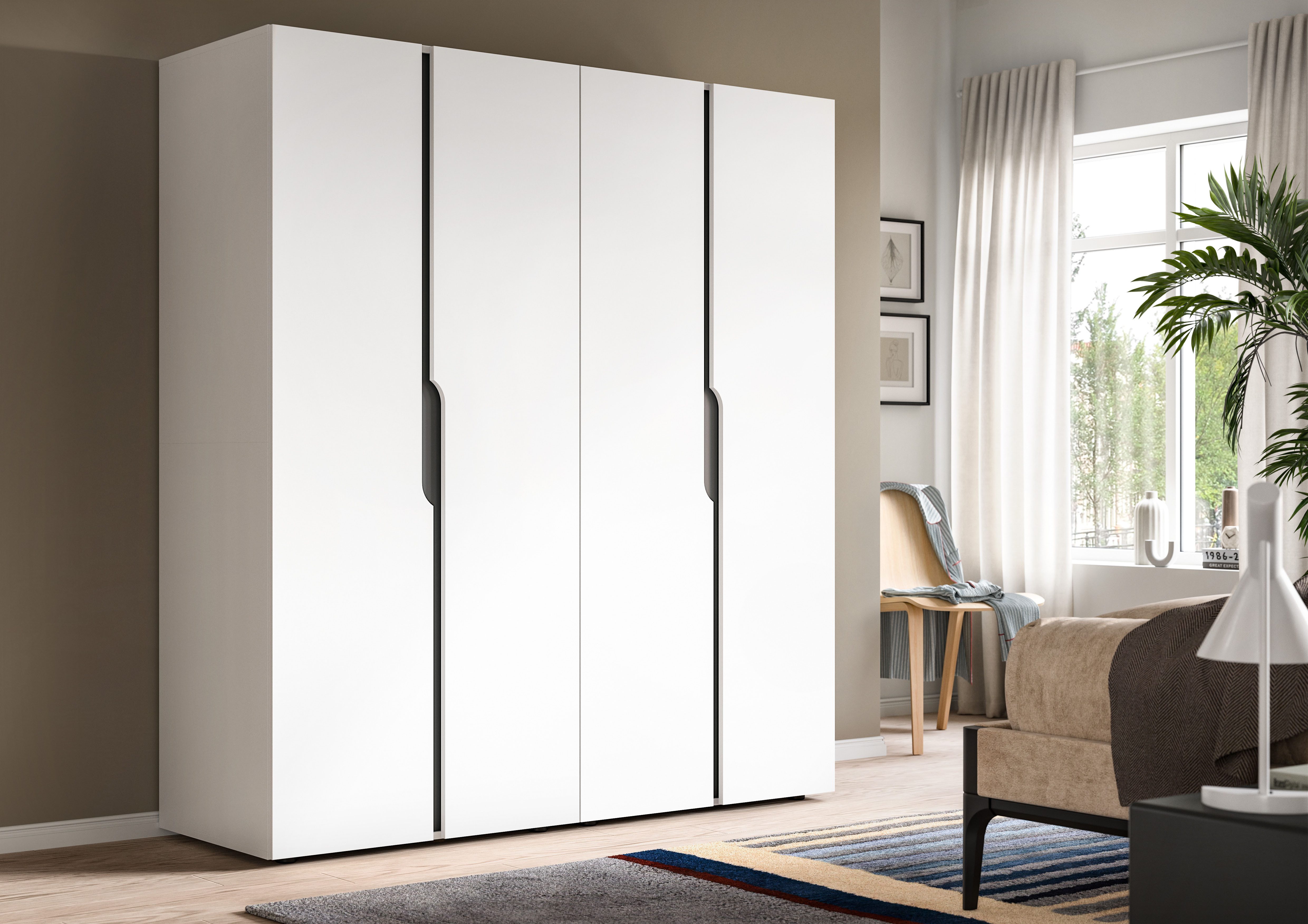 Home affaire Kleiderschrank BJÖRNEBORG, Schlafzimmerschrank, Garderobe, Schrank (inklusive Wechselblende in anthrazit und Artisan Eiche Nachbildung) 2 Schränke, je 80 cm breit, 2 Kleiderstange, 4 Böden