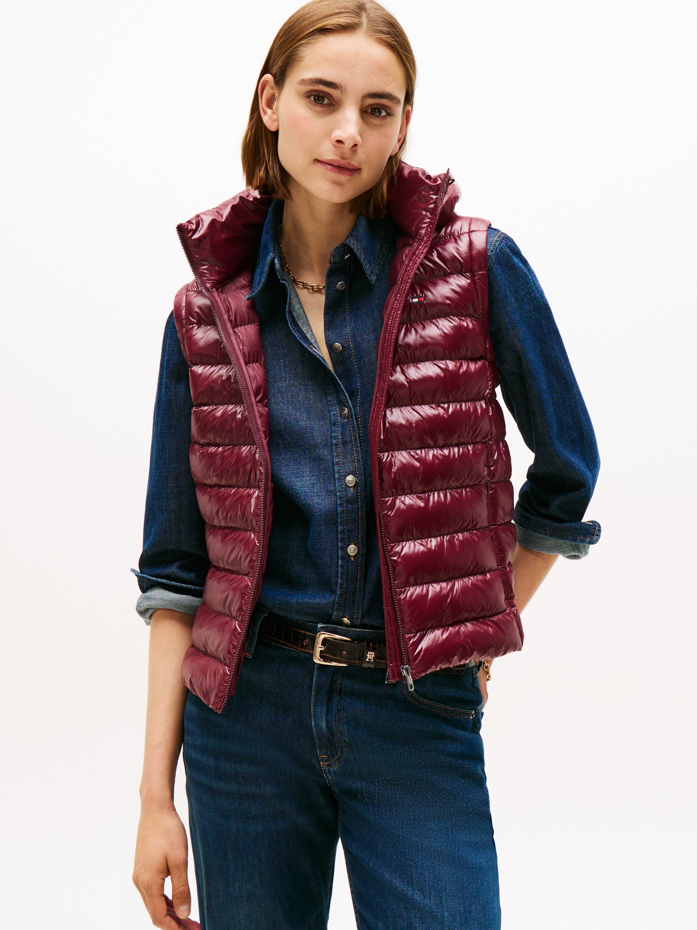 Tommy Hilfiger Steppweste LW PADDED SLIM VEST leicht glänzende Oberfläche günstig online kaufen