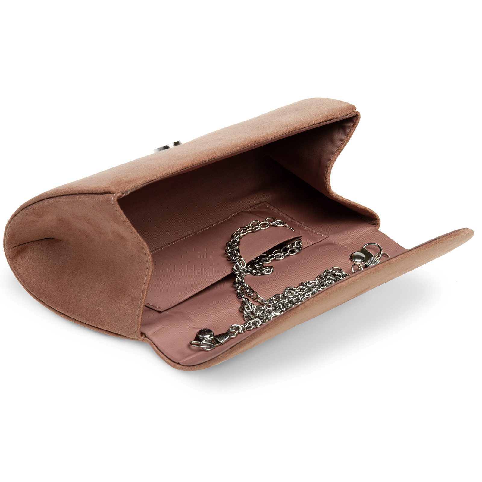 Caspar Clutch TA525 Damen elegante Textil Velours Abendtasche