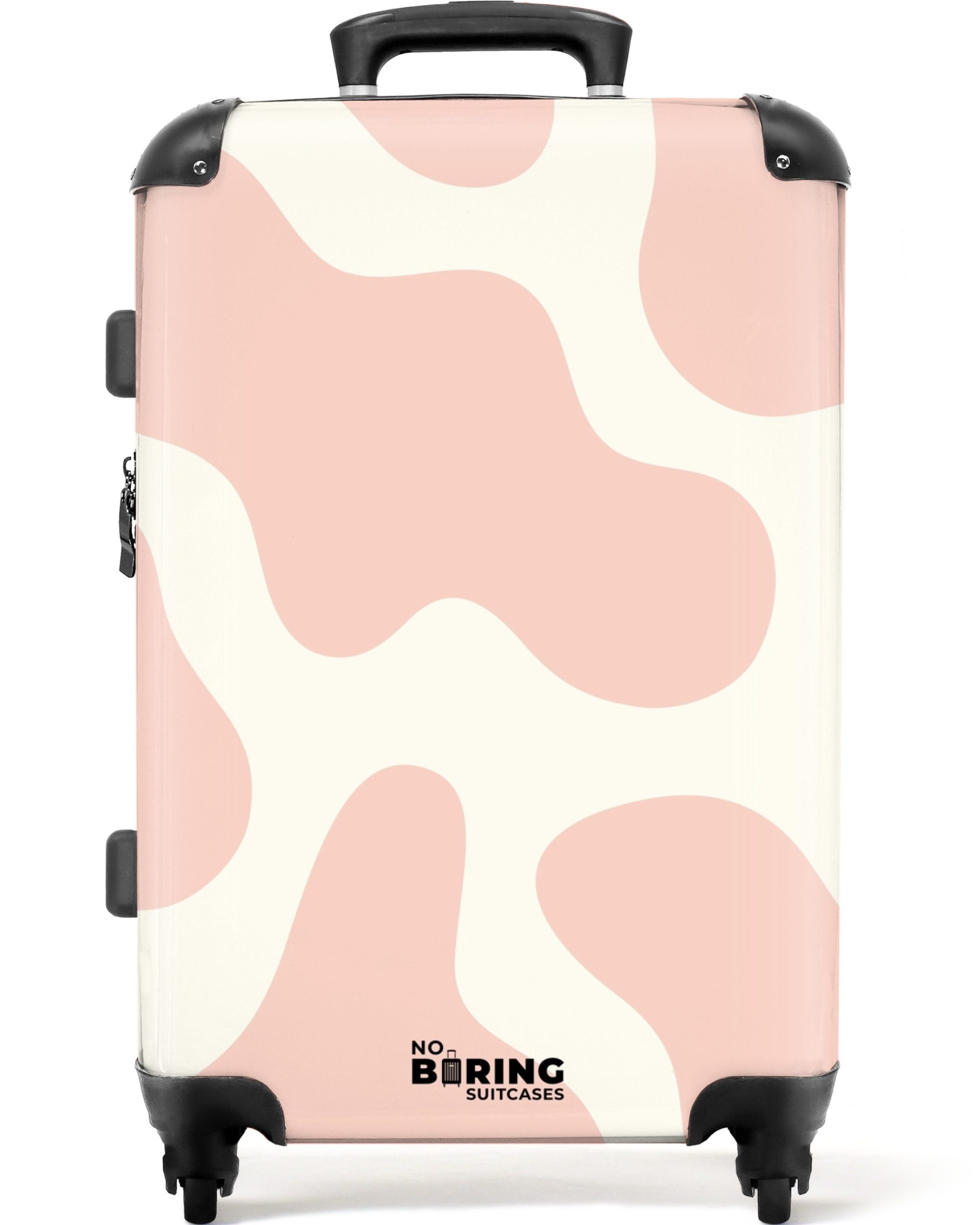 NoBoringSuitcases.com© Hartschalen-Trolley Weiß mit rosa Flecken günstig online kaufen