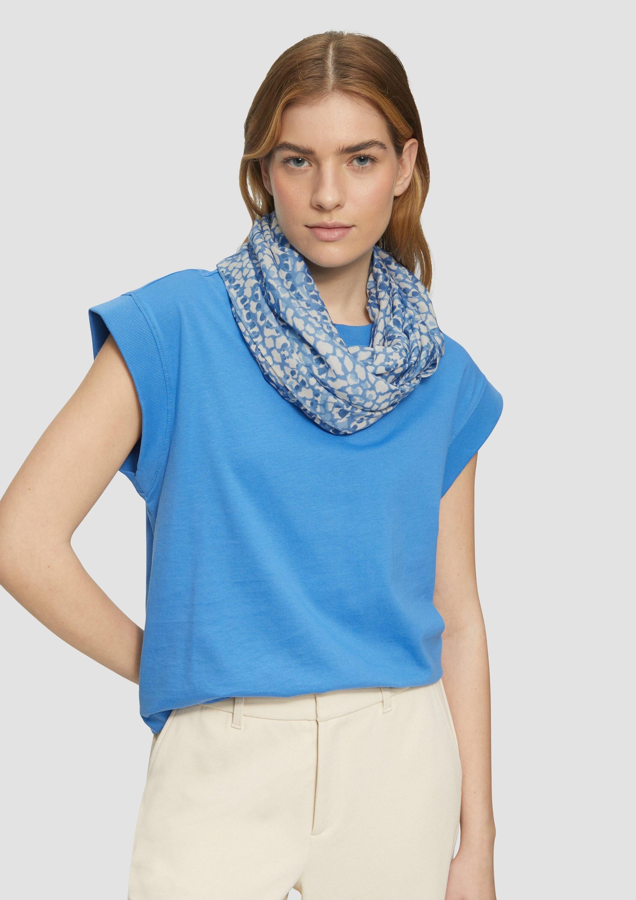 s.Oliver Loop Snood, Loop-Schal aus Viskose mit All-over-Print günstig online kaufen