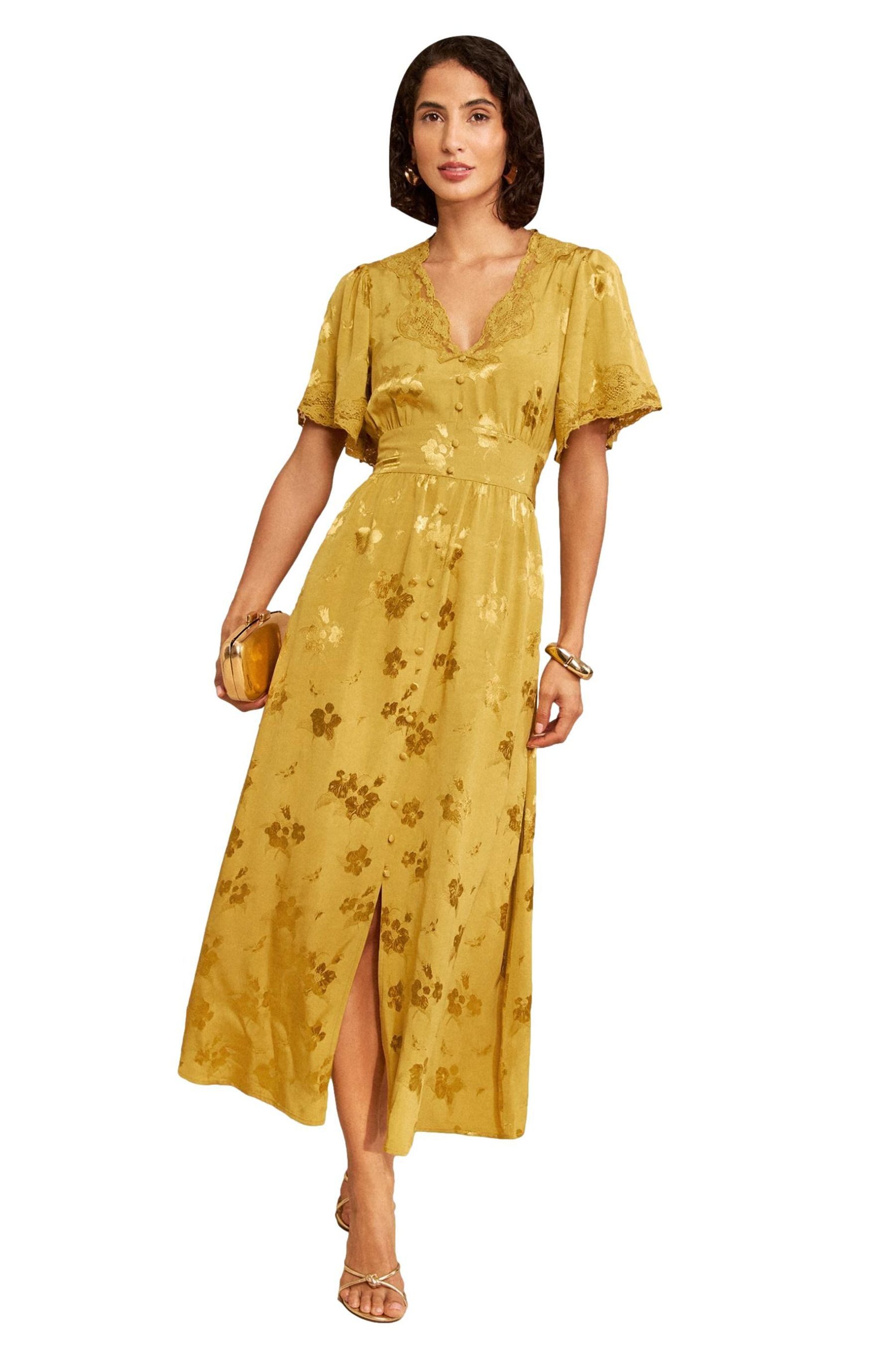 Love & Roses Maxikleid Love & Roses Midaxikleid mit Spitze, Regular (1-tlg)